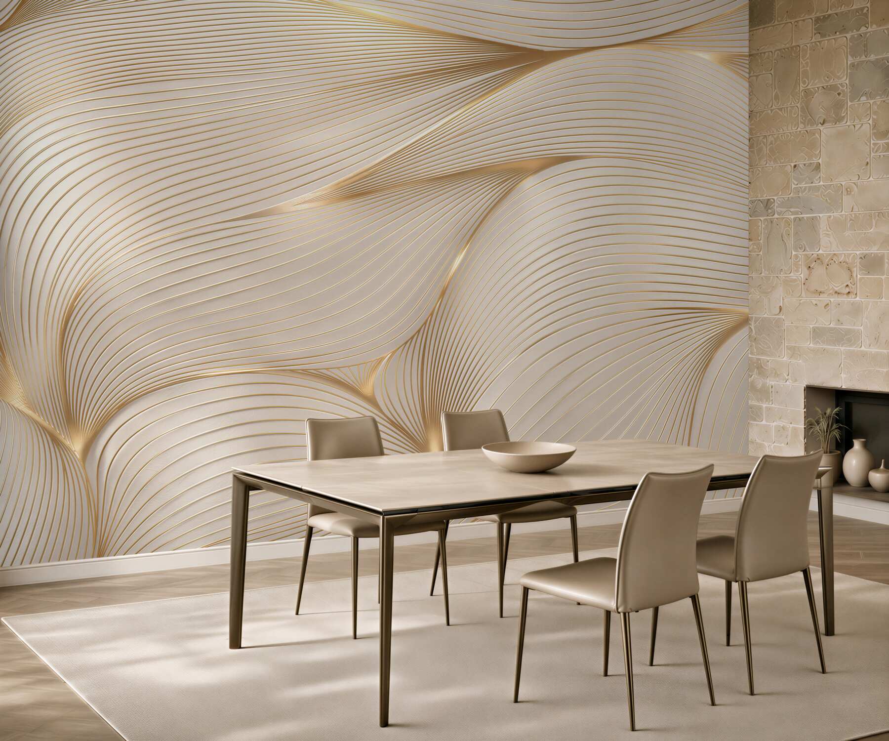Fototapeta gładkie abstrakcyjne linie ze złotymi krawędziami?v2345