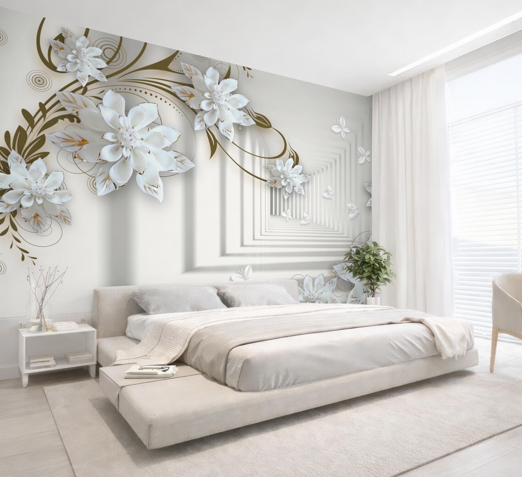Fototapeta złote gałęzie magnolii w perspektywie tunelu?v2345