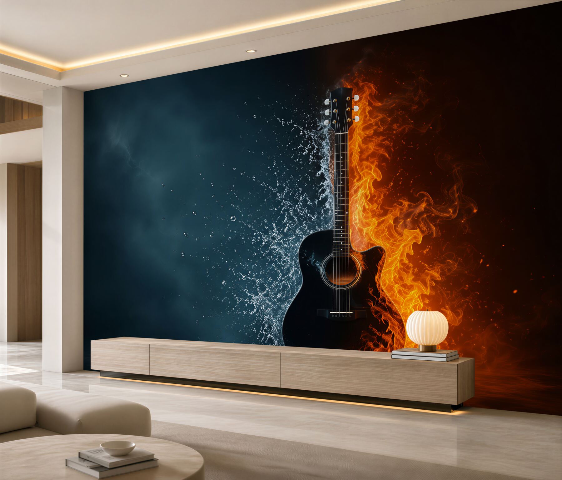Fototapeta gitara w wodzie i w ogniu?v2345