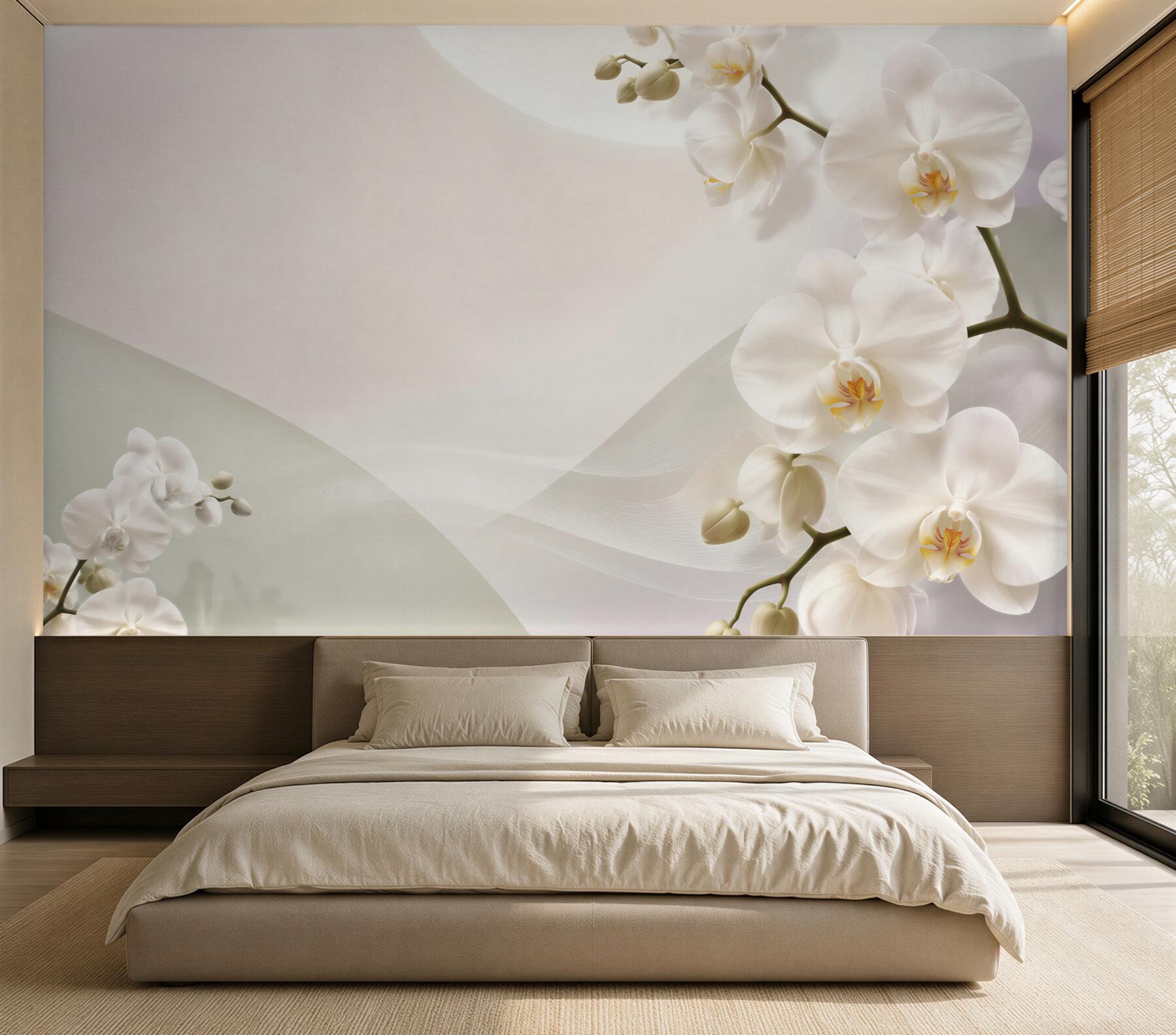 Fototapeta gałęzie białych orchidei na białym tle?v2345