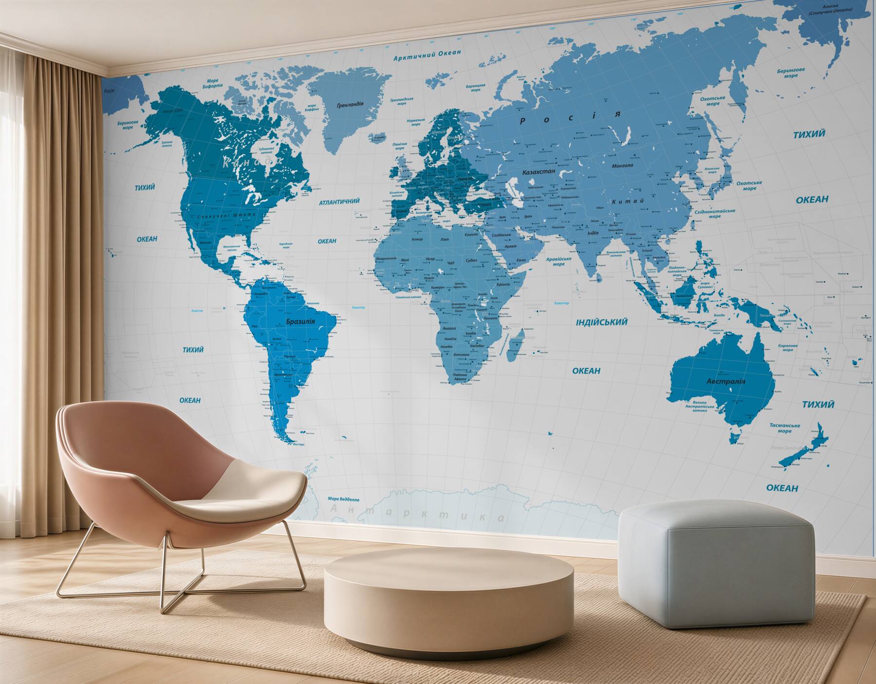 Fototapeta mapa świata w kolorze niebieskim?v2345