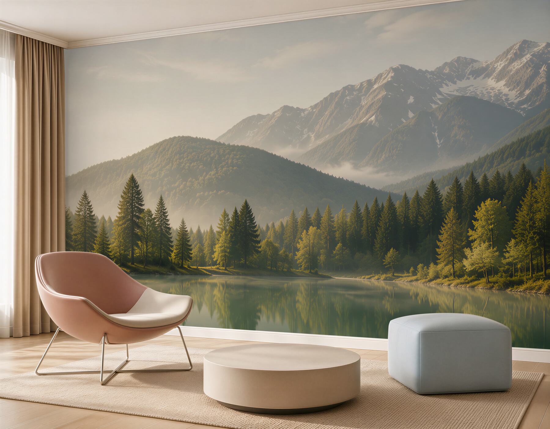 Fototapeta jesienny krajobraz jeziora w pobliżu gór?v2345