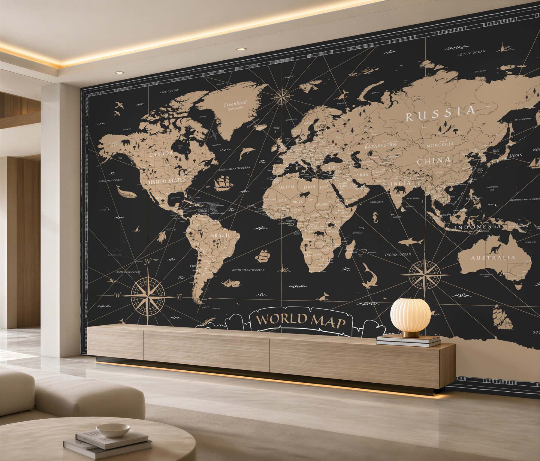 Fototapeta mapa świata na czarnym tle?v2345