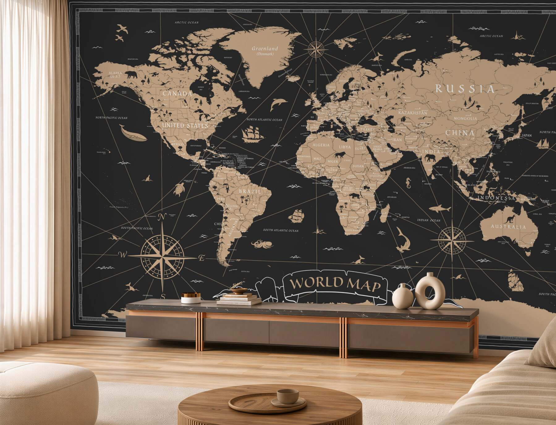 Fototapeta mapa świata na czarnym tle?v2345