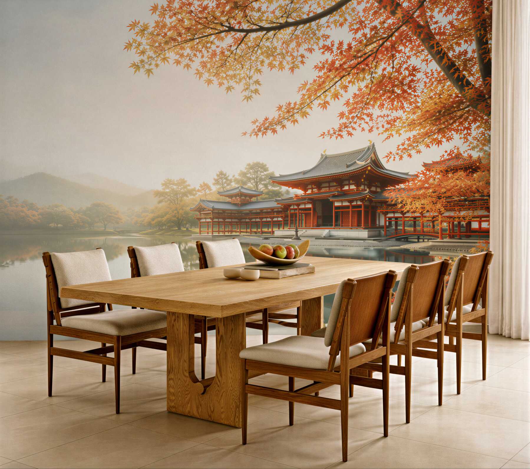 Fototapeta Japoński park w jesiennym odbiciu?v2345