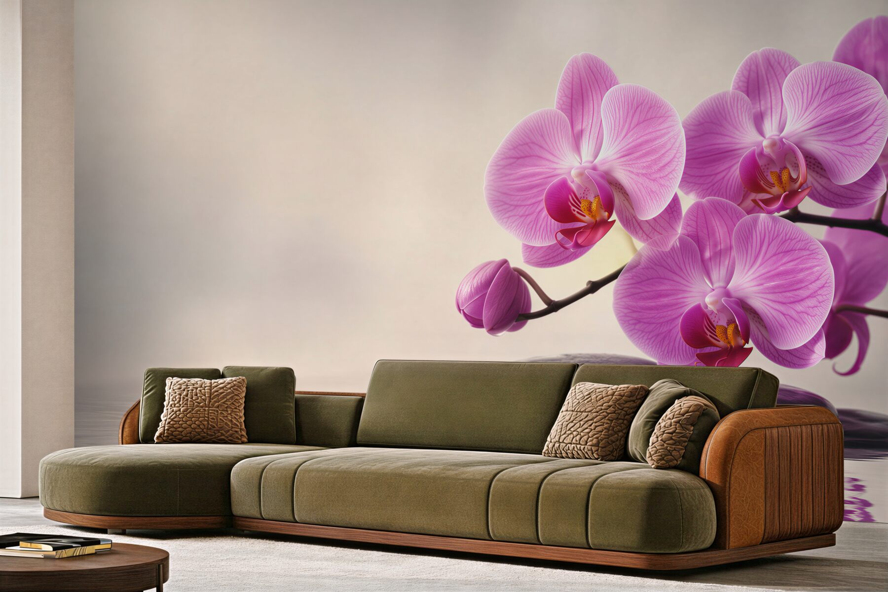 Fototapeta fioletowe orchidee na wodzie w pobliżu kamieni?v2345
