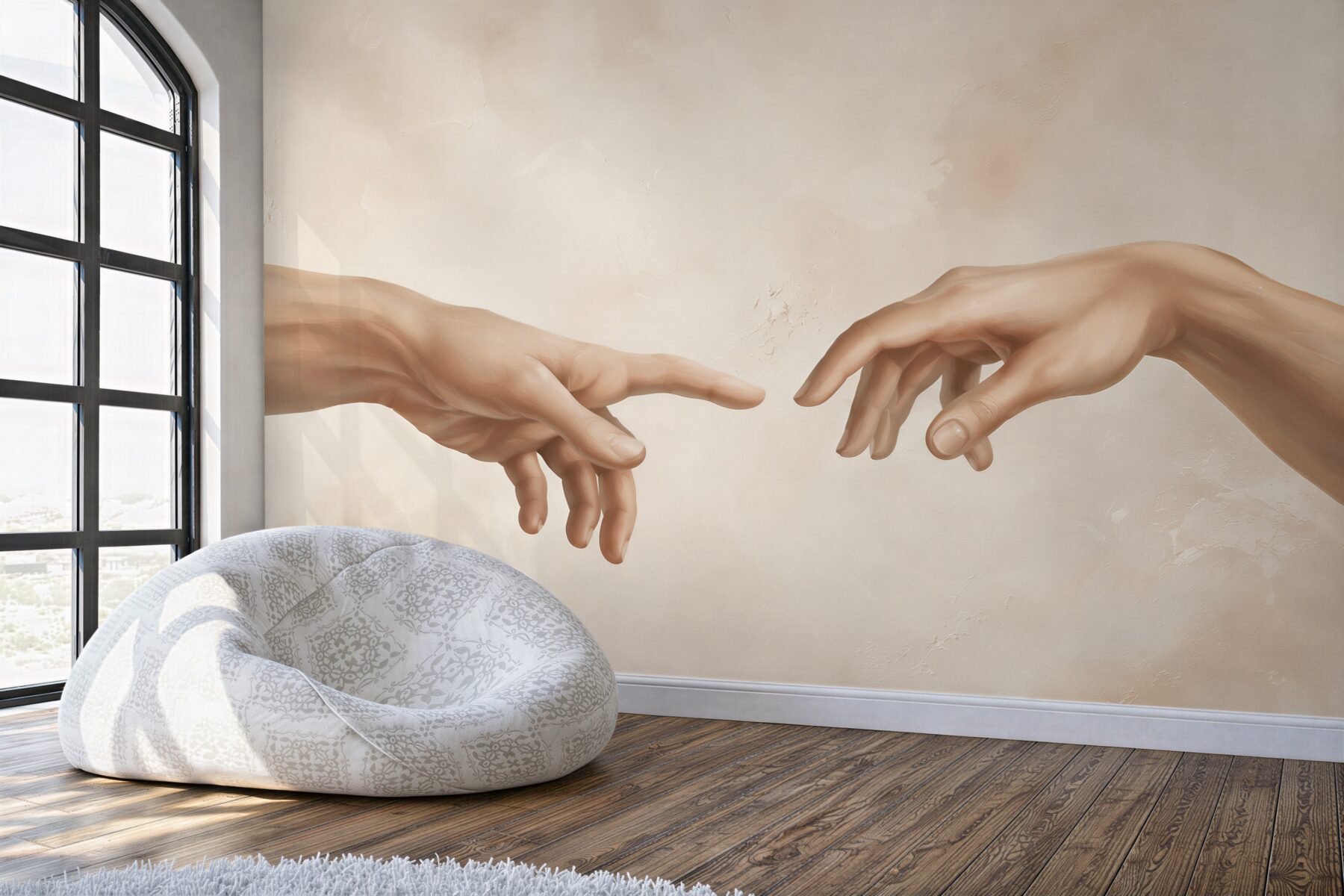 Fototapeta wyciągające się ręce mężczyzny i kobiety