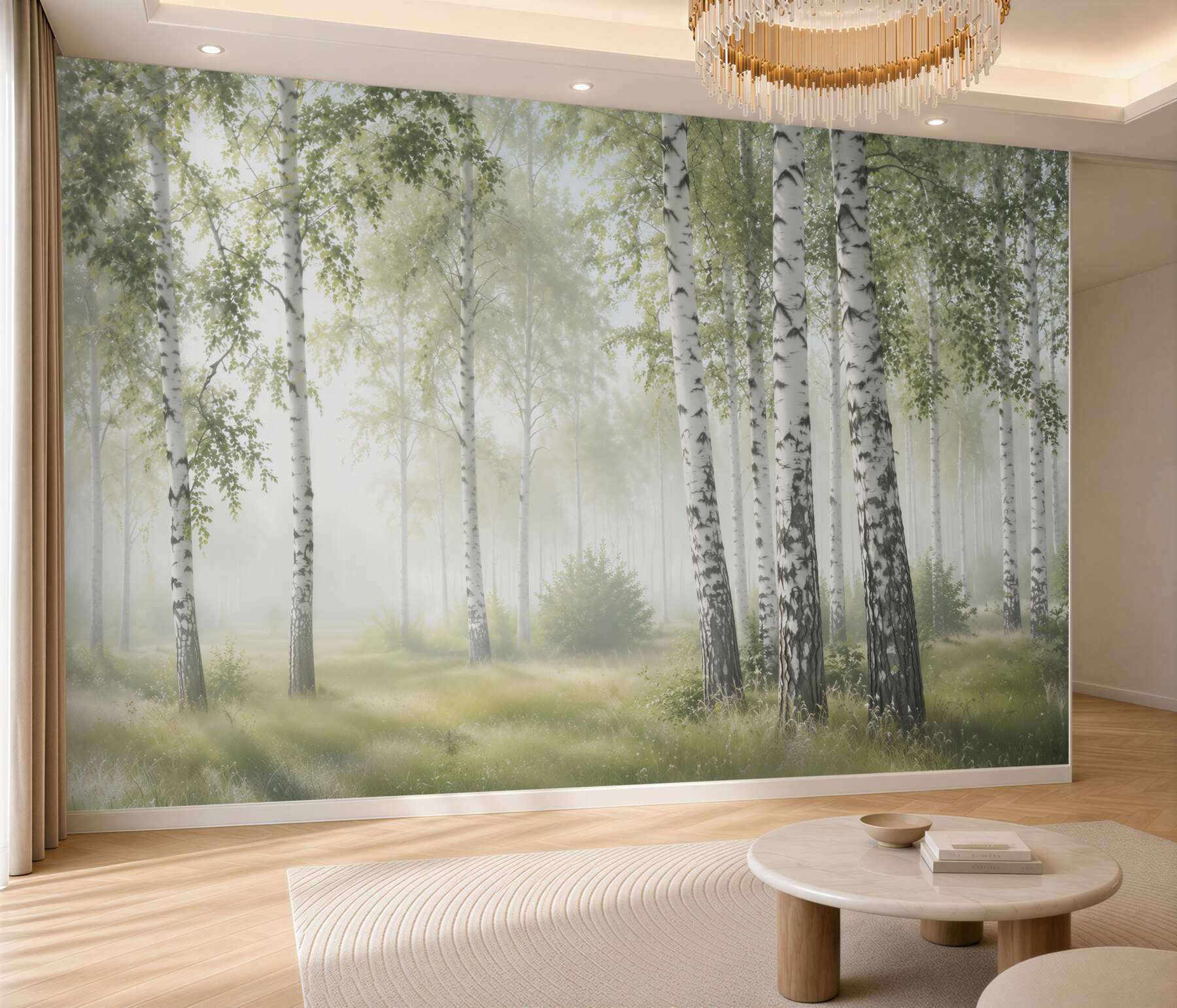 Fototapeta smukłe zielone brzozy na łące?v2345