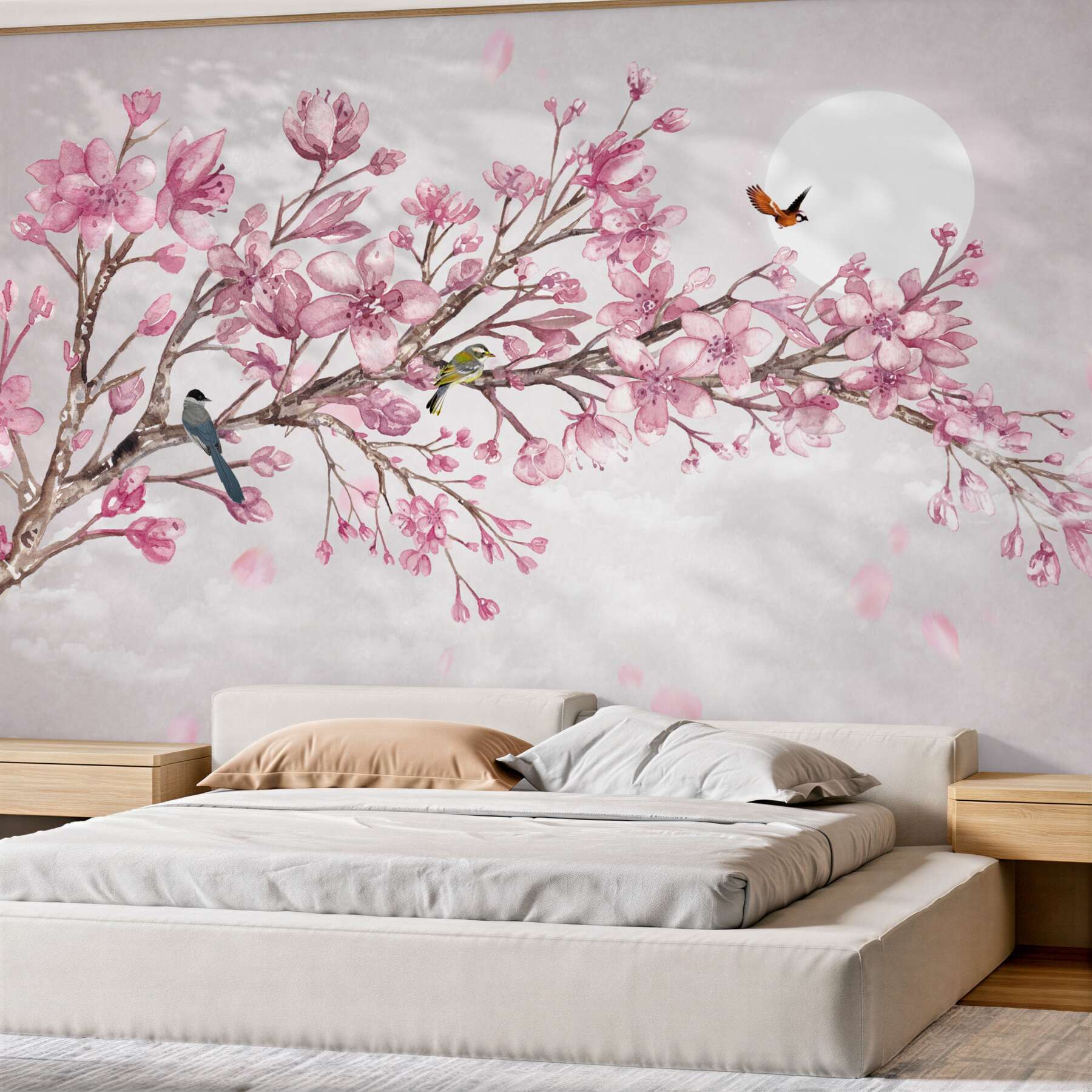 Fototapeta wspaniała różowa gałąź magnolii w jasny dzień?v2345