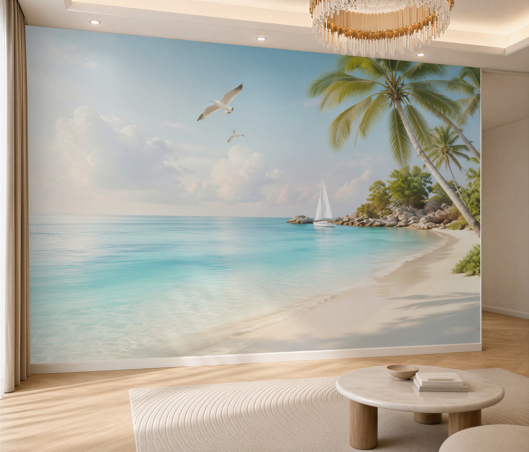 Fototapeta otwórz ramy okienne na plażę i morze?v2345