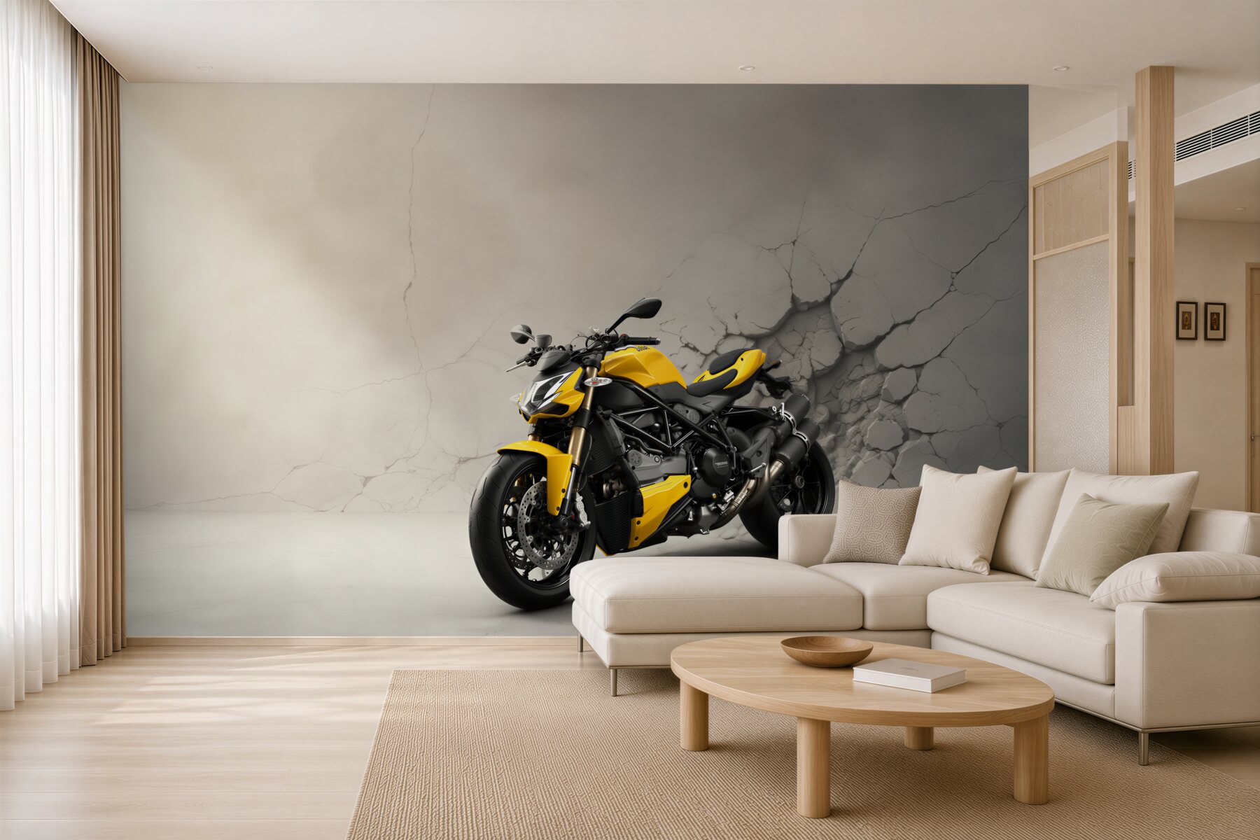 Fototapeta Motocykl, pojazd i żółty?v2345