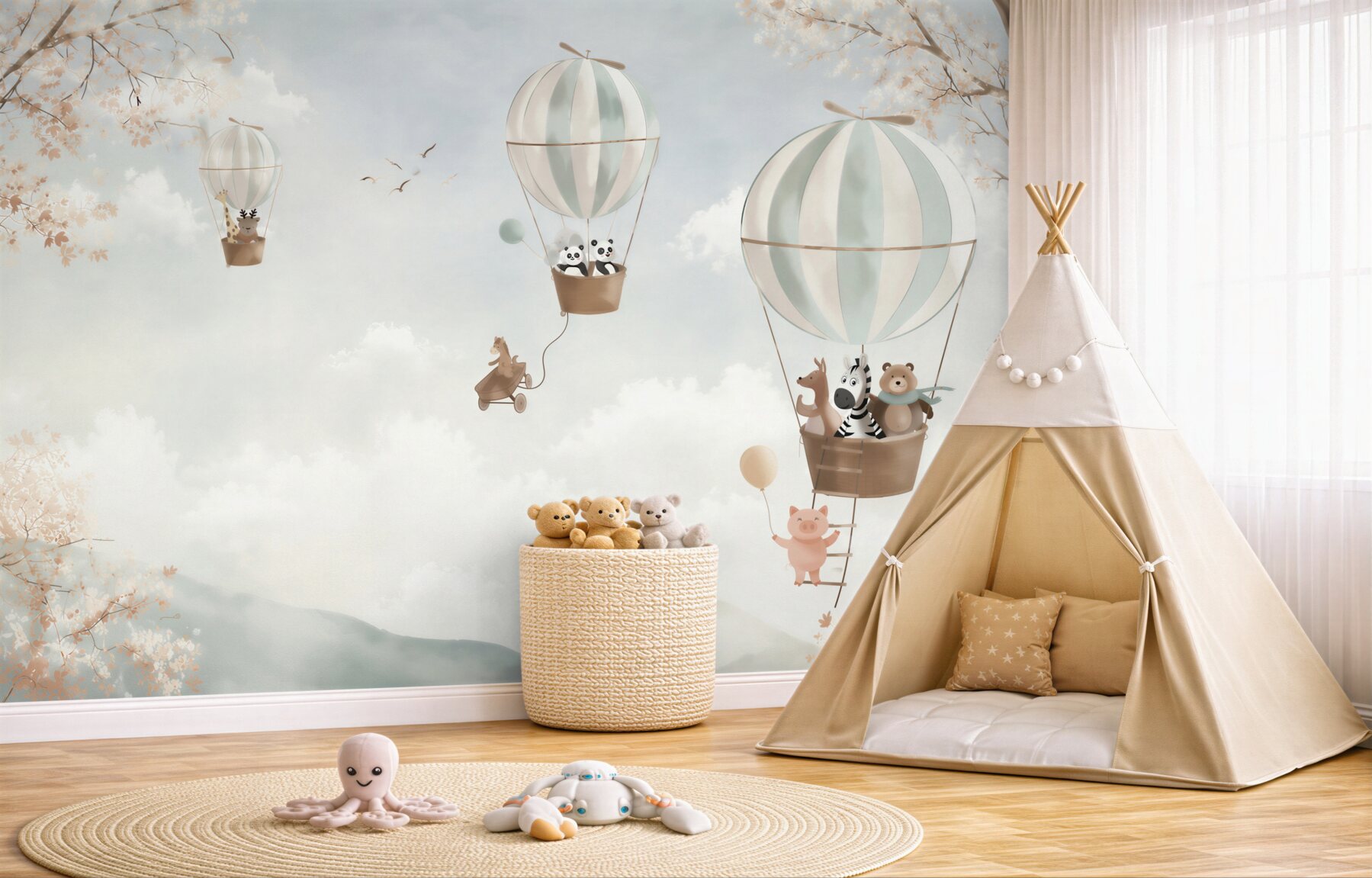 Fototapeta Balon na gorące powietrze, produkt i ilustracja?v2345