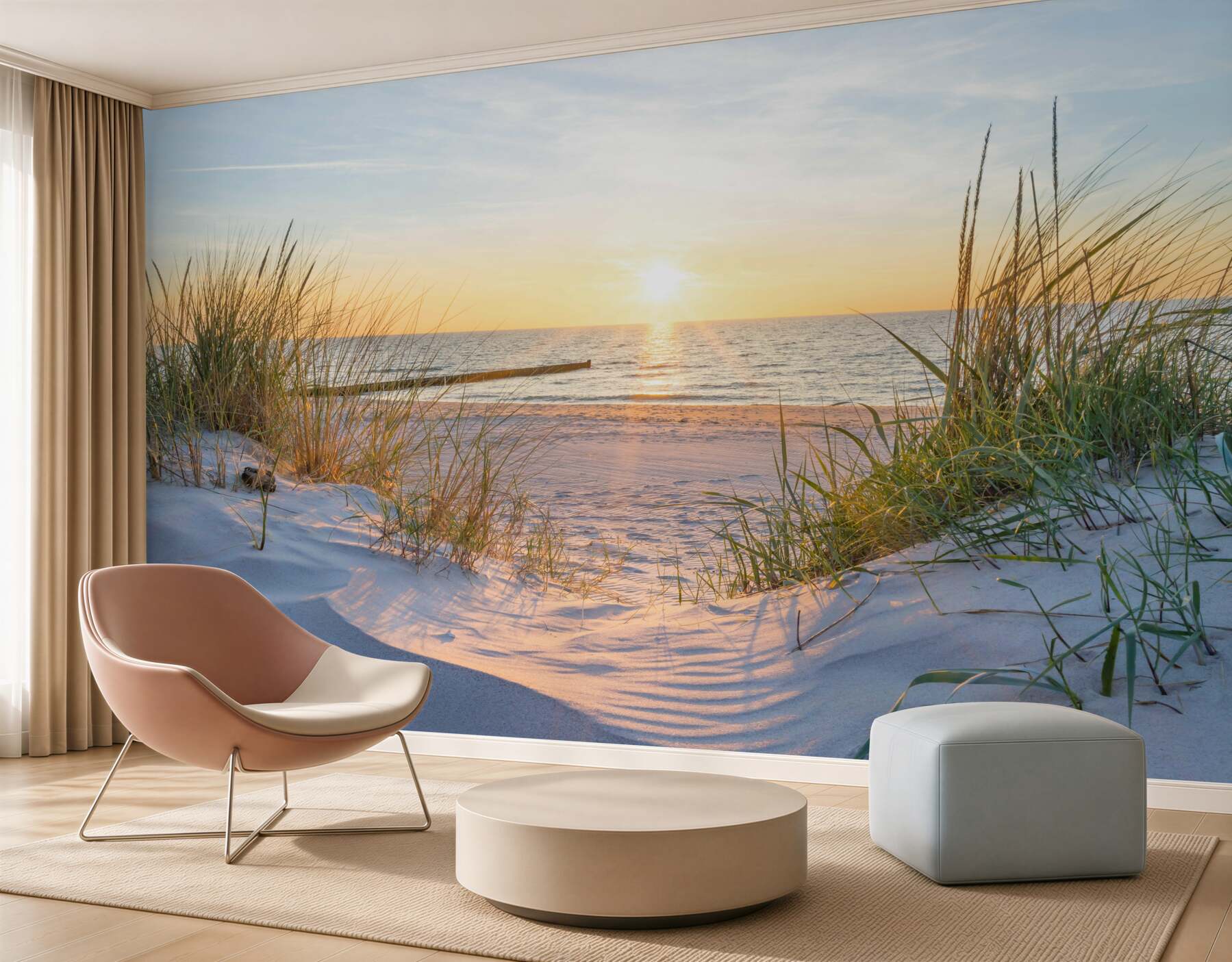 Fototapeta Fototapetaa zachód słońca na plaży?v2345