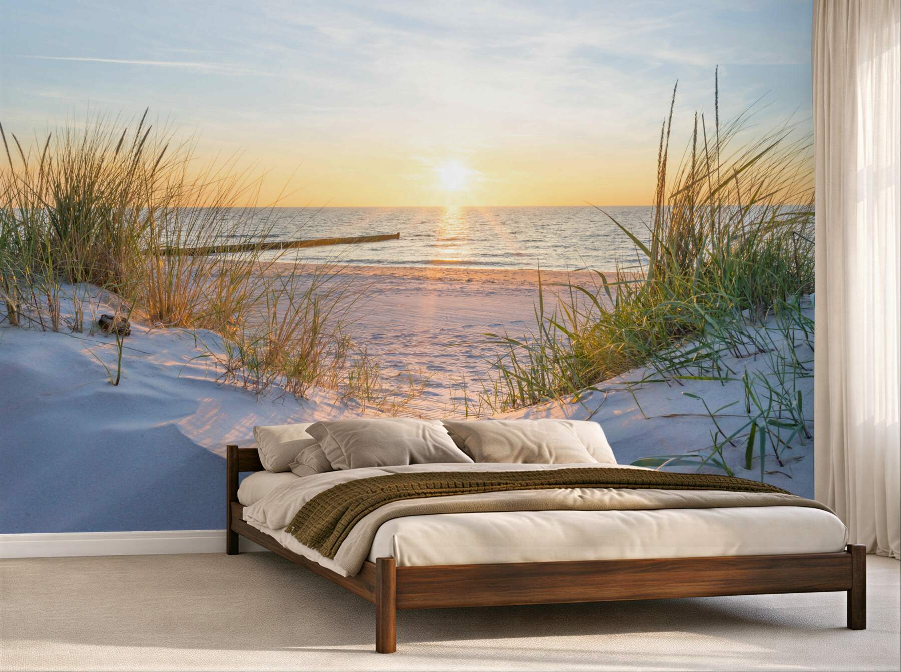 Fototapeta Fototapetaa zachód słońca na plaży?v2345