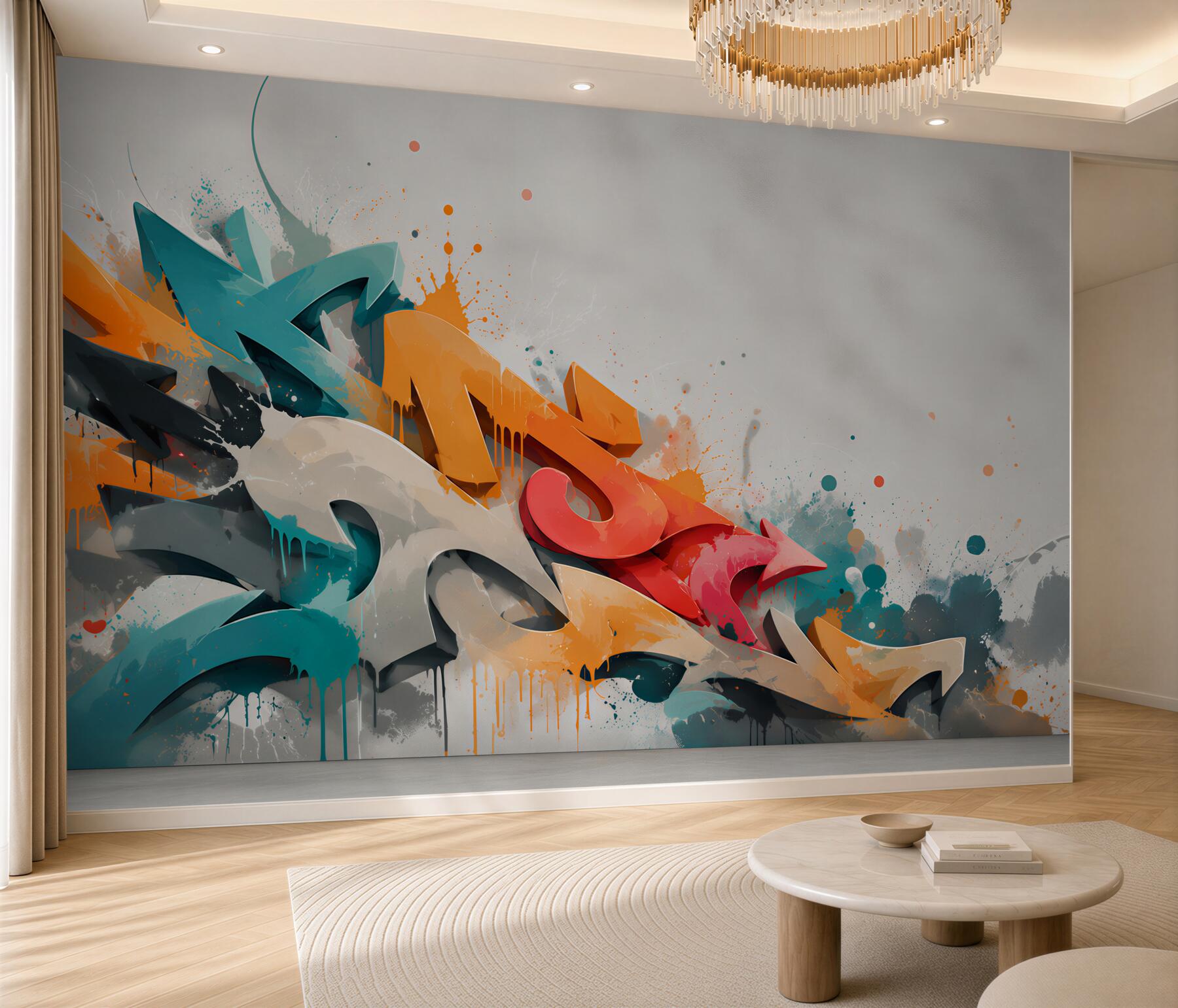 Fototapeta ściana pomalowana graffiti?v2345