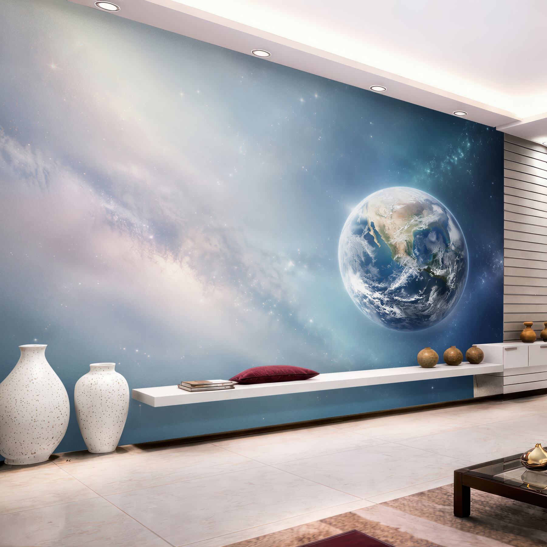 Fototapeta kamienny mur i planeta Ziemia
