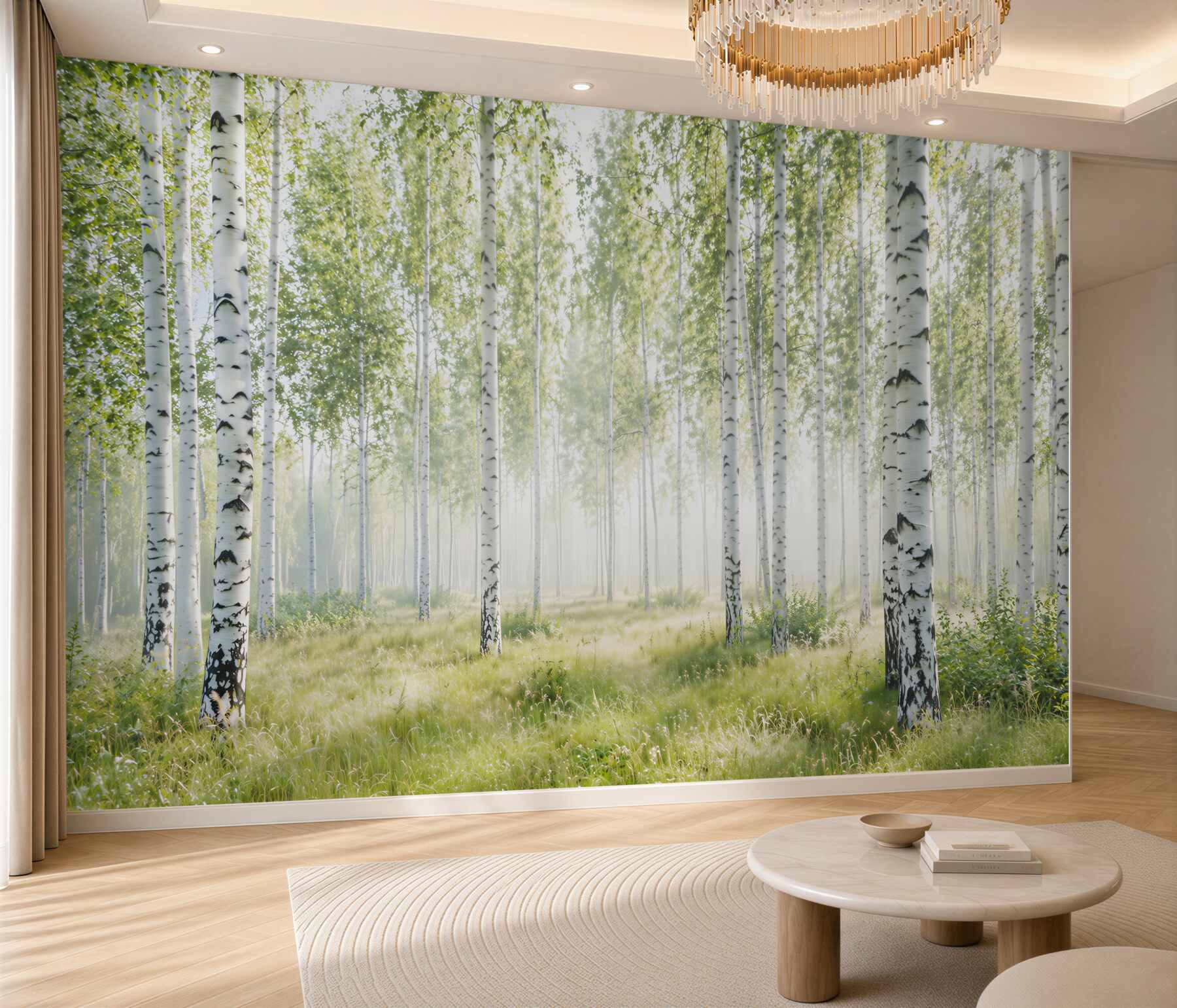 Fototapeta smukły las brzozowy?v2345