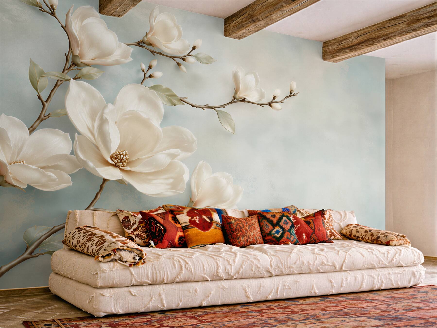 Fototapeta gałąź białej orchidei z farbami?v2345