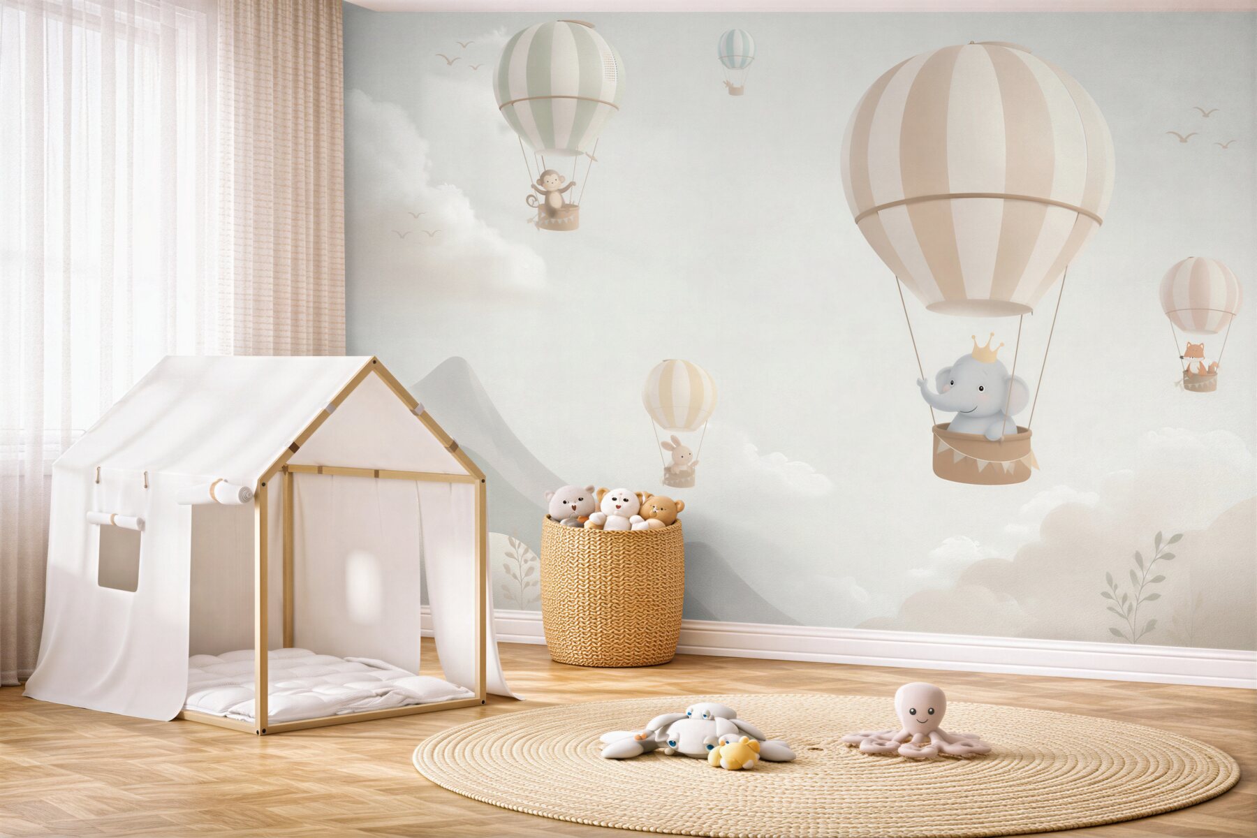 Fototapeta Zwierzęta wspinają się na balony i balony?v2345