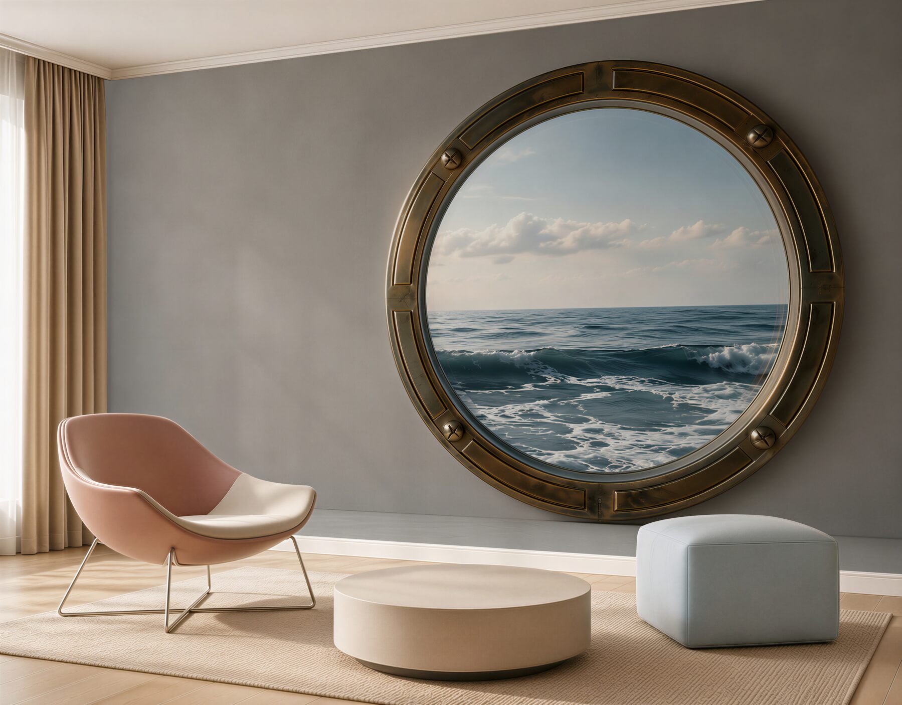 Fototapeta widok na ocean z okna kabiny?v2345