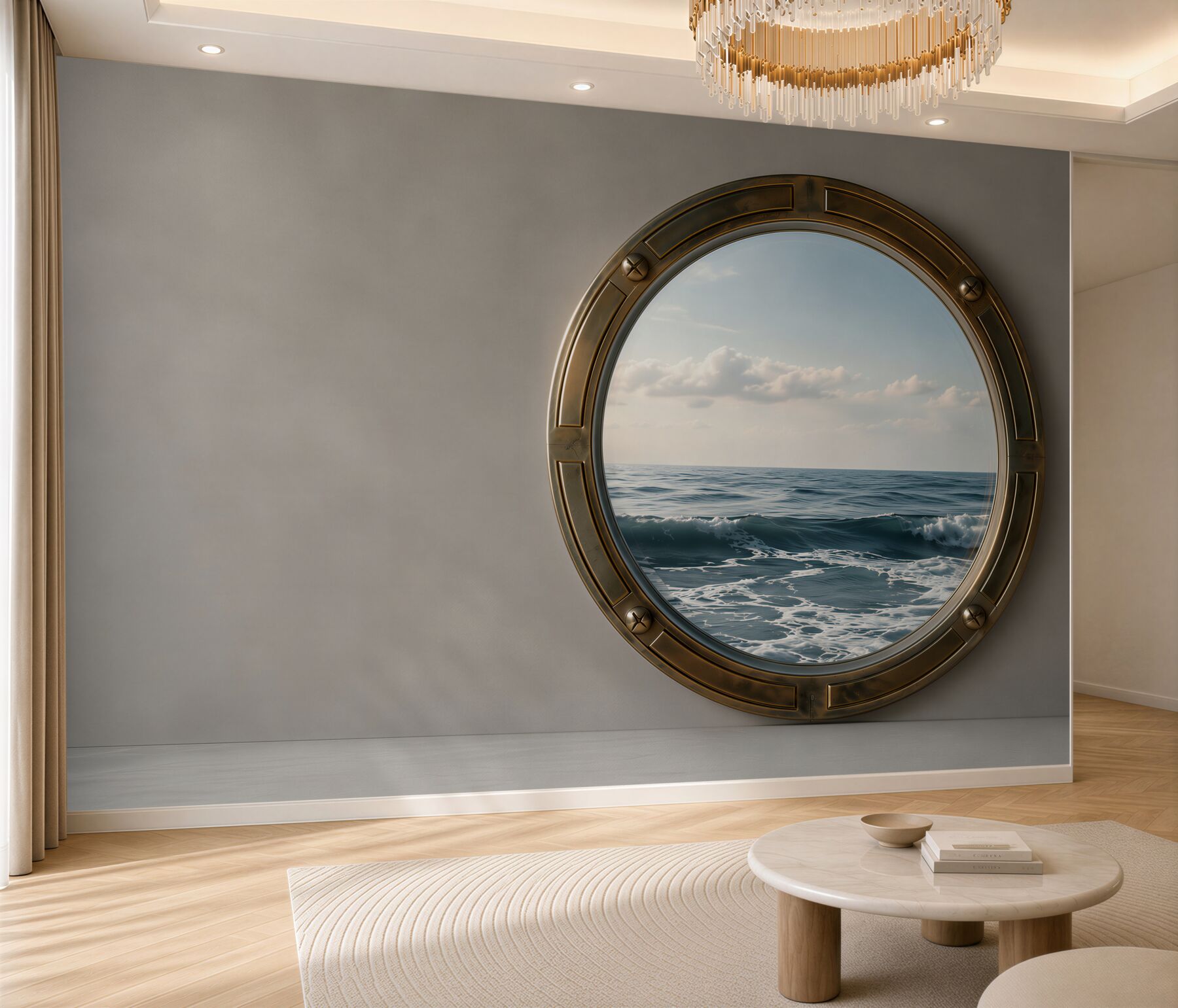 Fototapeta widok na ocean z okna kabiny?v2345