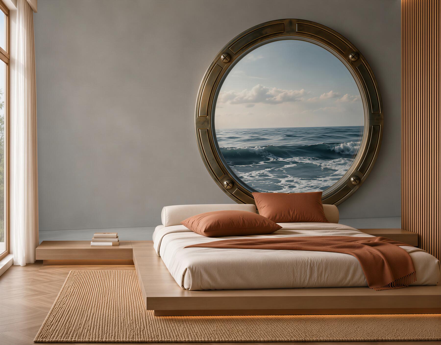 Fototapeta widok na ocean z okna kabiny?v2345