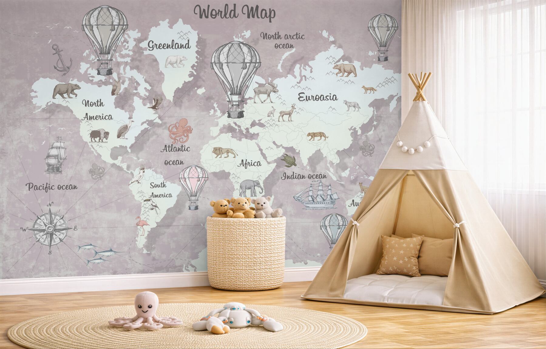 Fototapeta Mapa świata z nazwami?v2345