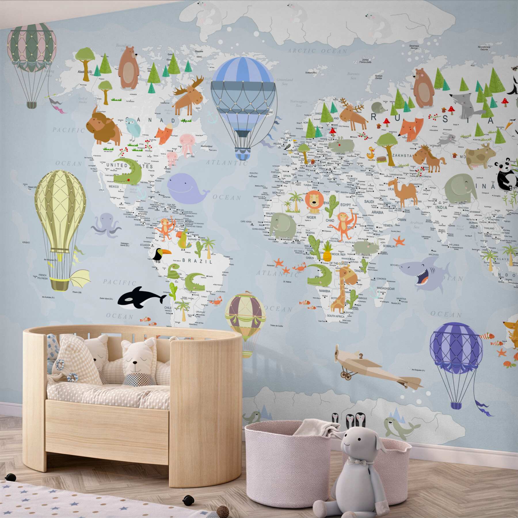 Fototapeta Mapa świata z balonami?v2345