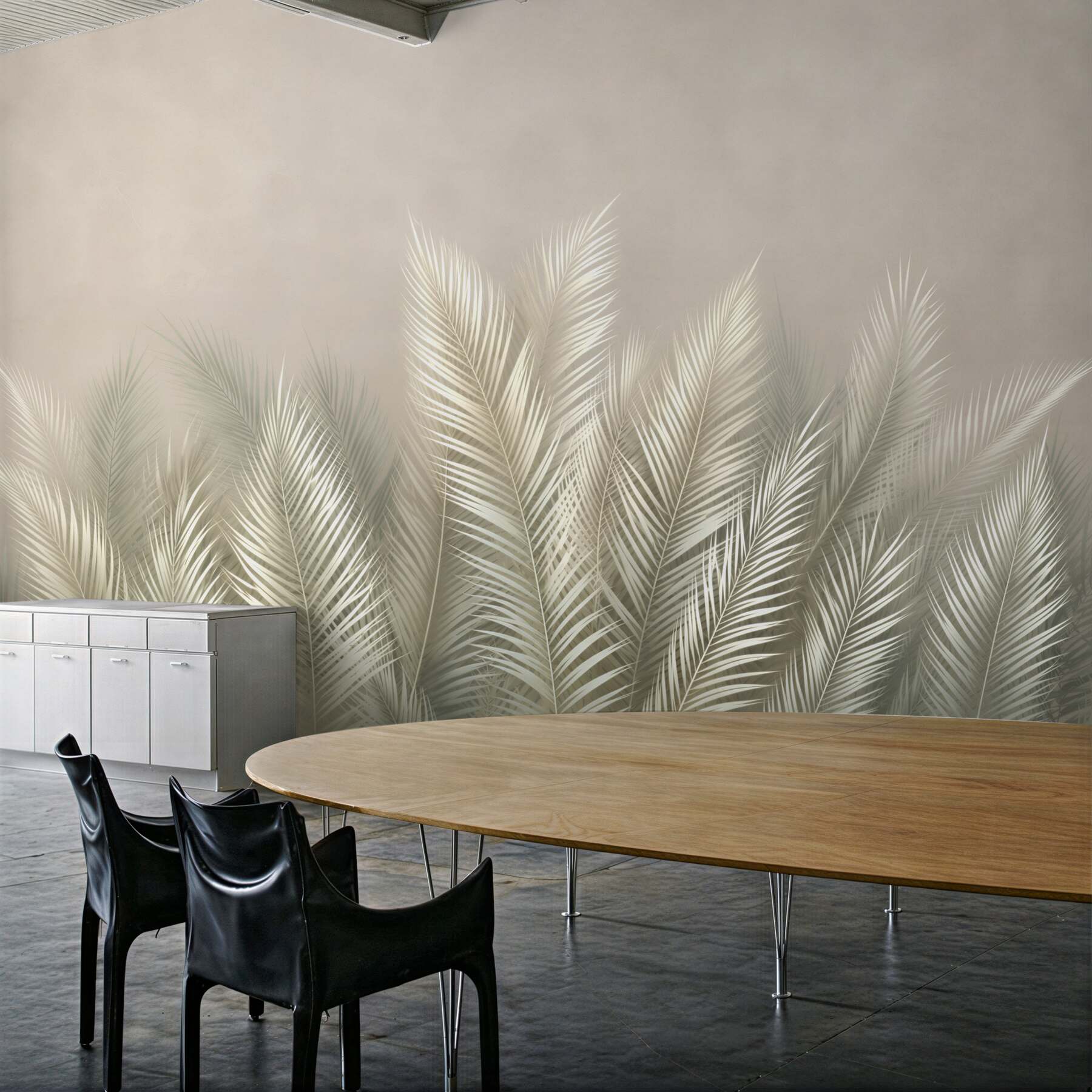 Fototapeta jasne liście palmowe beżowe elegancka botaniczna?v2345