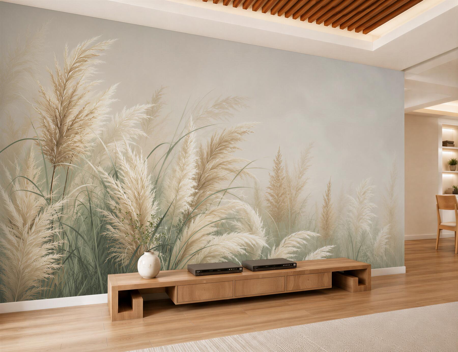 Fototapeta trawy pampasowe kremowe w naturalnym stylu?v2345