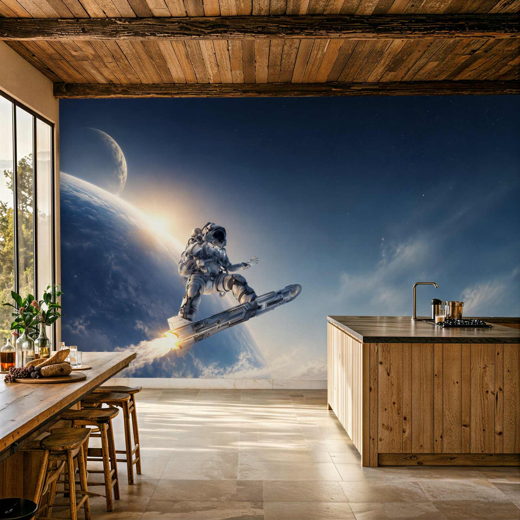 Fototapeta astronauta na rakiecie w kosmosie futurystyczna przygoda?v2345
