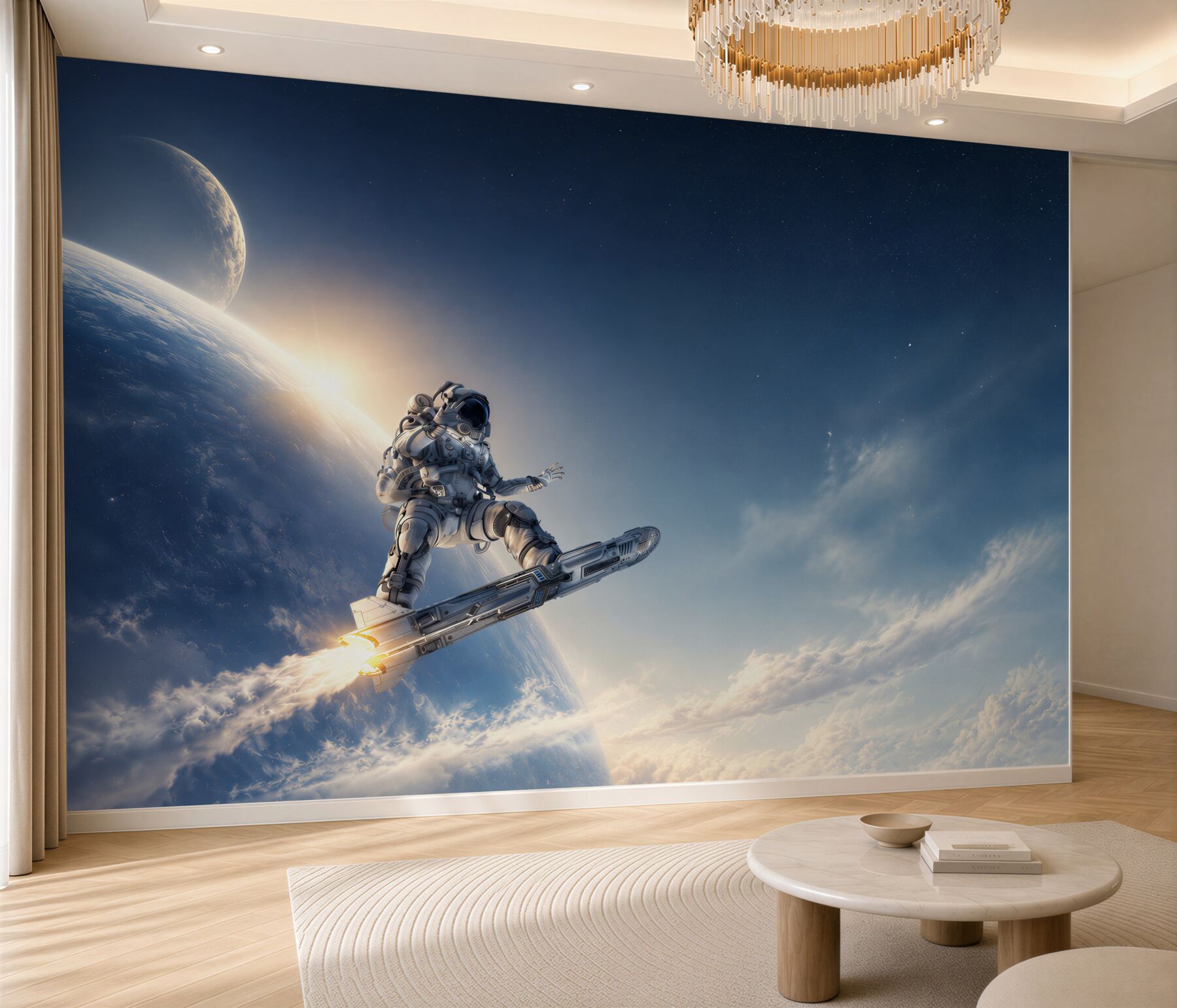 Fototapeta astronauta na rakiecie w kosmosie futurystyczna przygoda?v2345