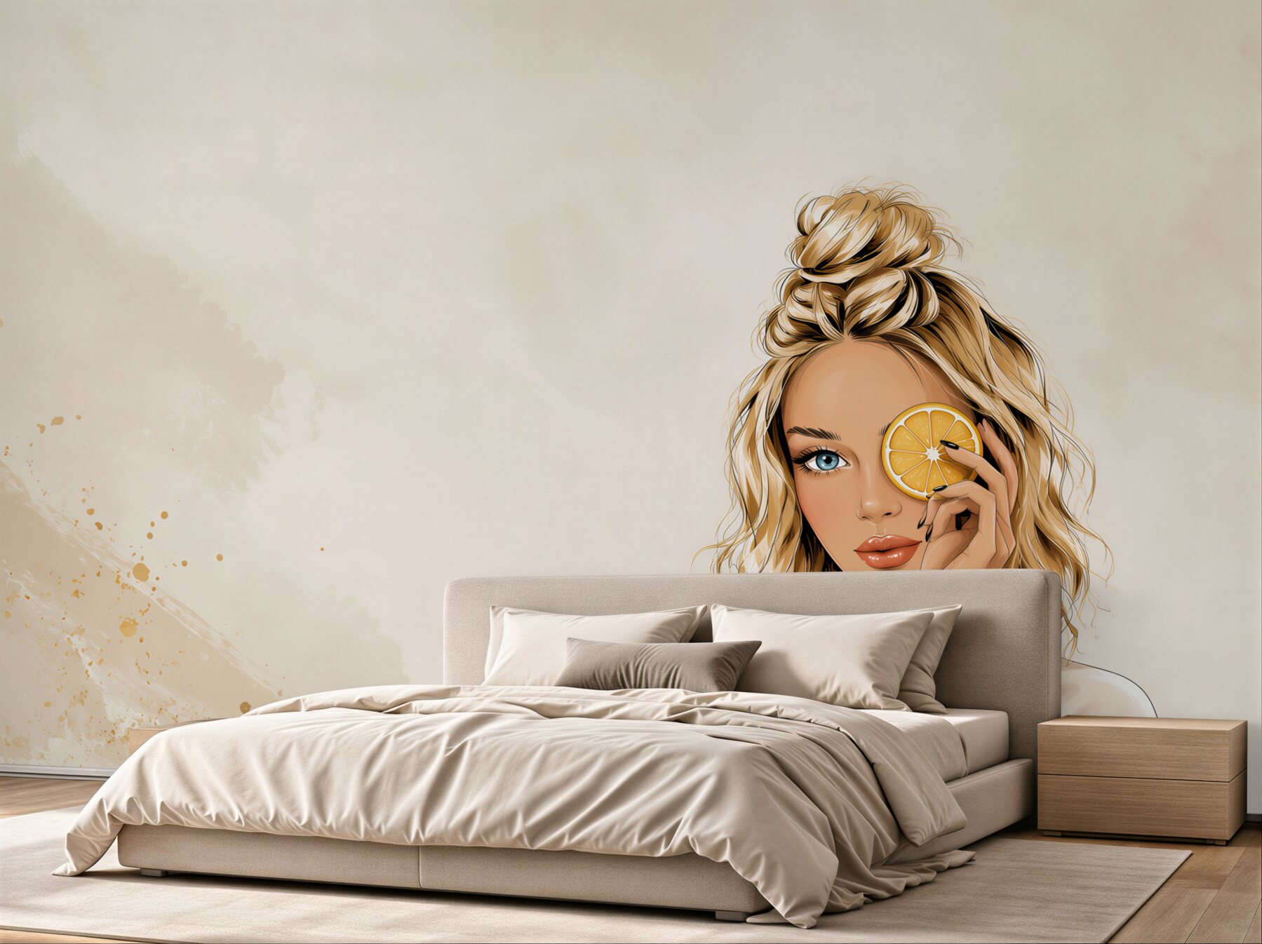 Fototapeta kobieta z pomarańczą nowoczesna ilustracja beauty?v2345