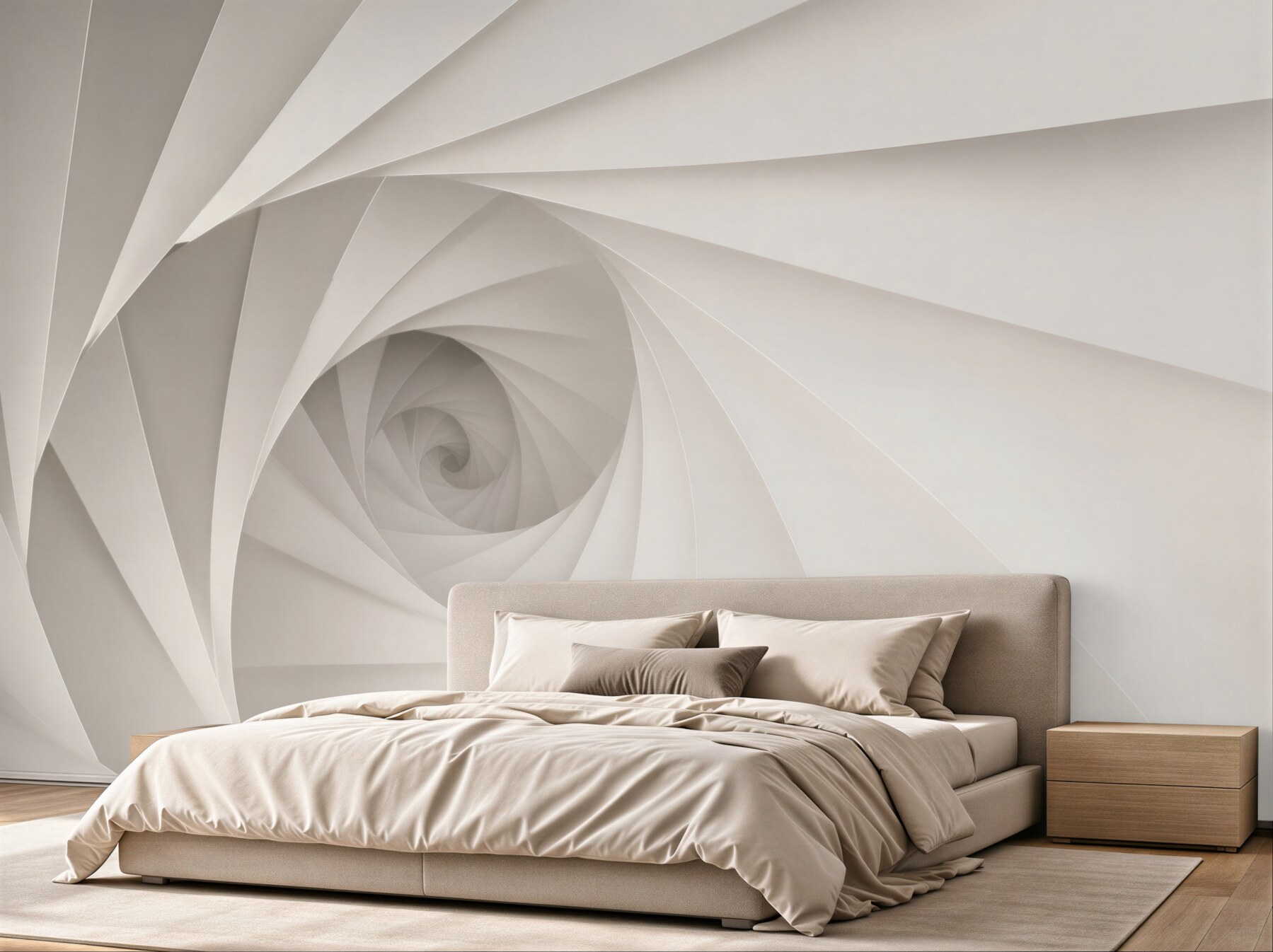 Fototapeta geometryczna spirala biała nowoczesna iluzja przestrzenna