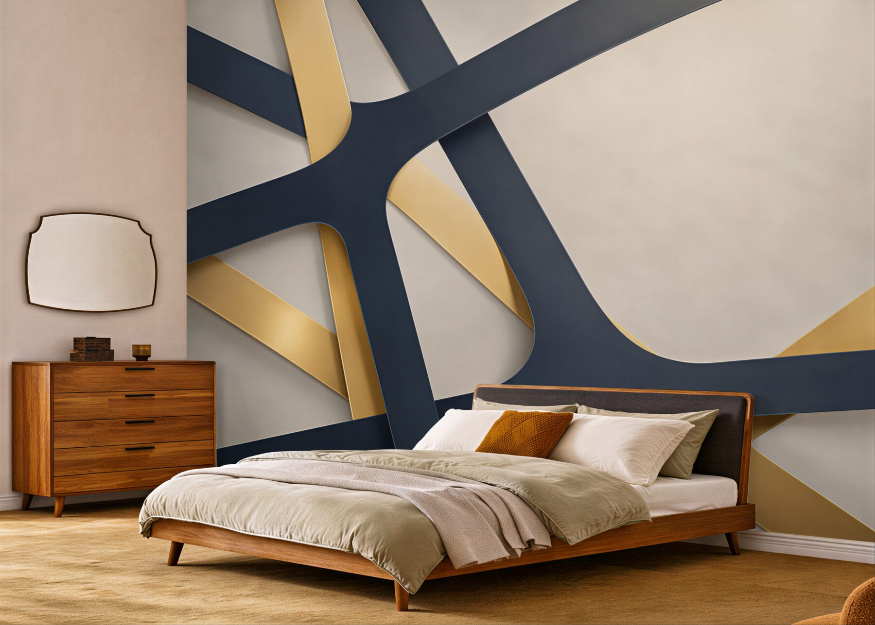 Fototapeta geometryczna abstrakcja granatowo złota nowoczesna elegancja?v2345
