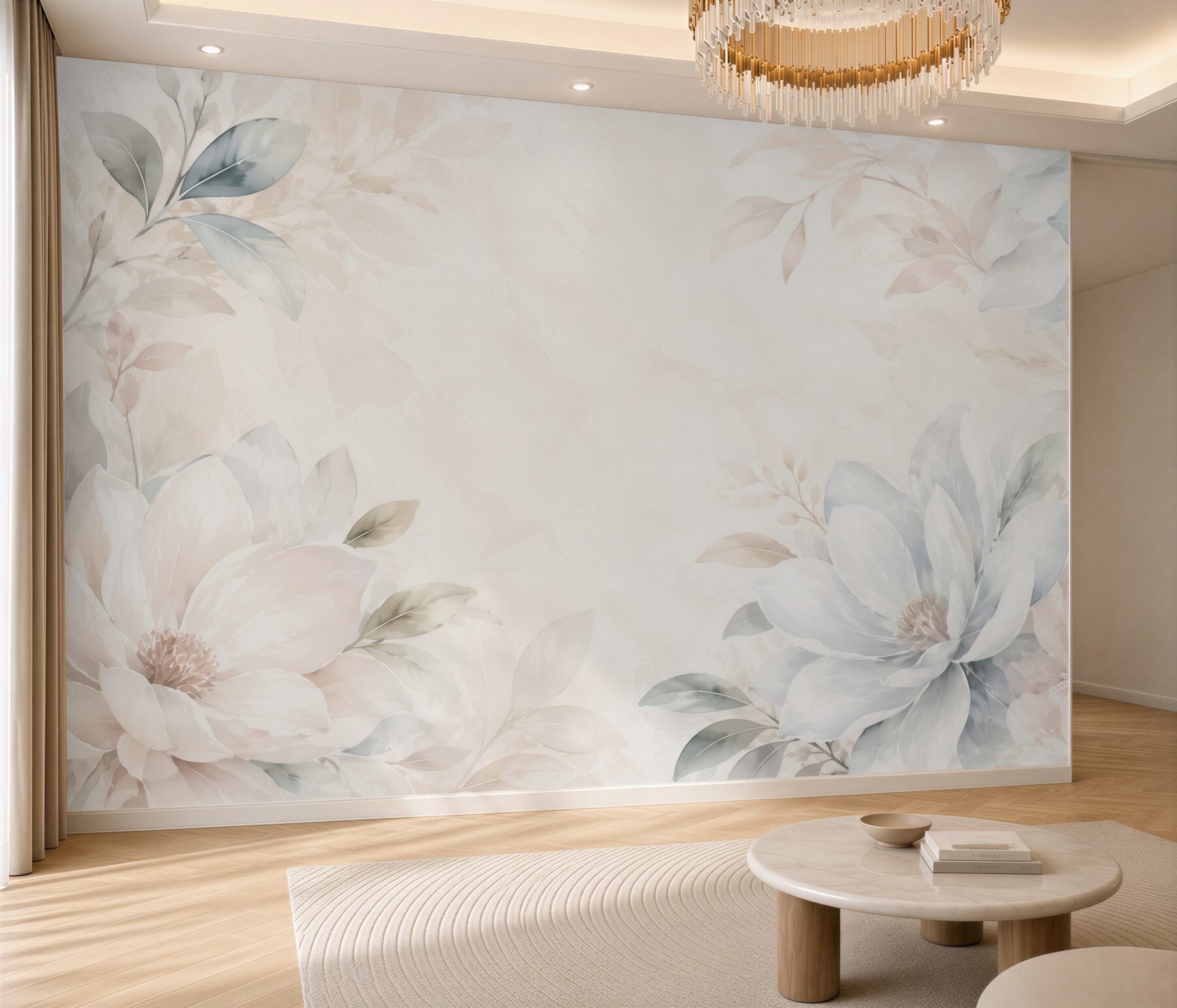 Fototapeta magnolie w kremie i błękicie delikatna pastelowa kompozycja?v2345
