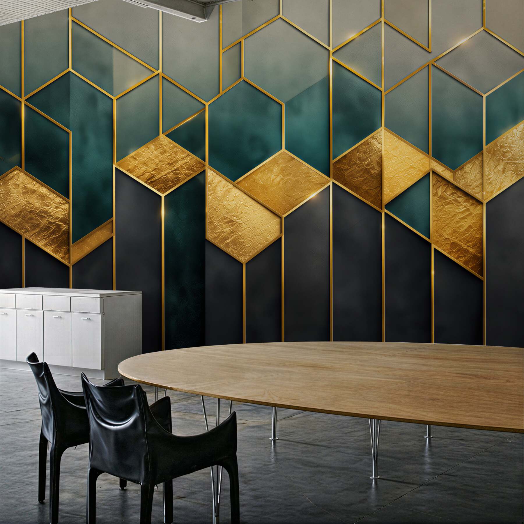Fototapeta geometryczny wzór granatowo złoty w stylu art déco?v2345