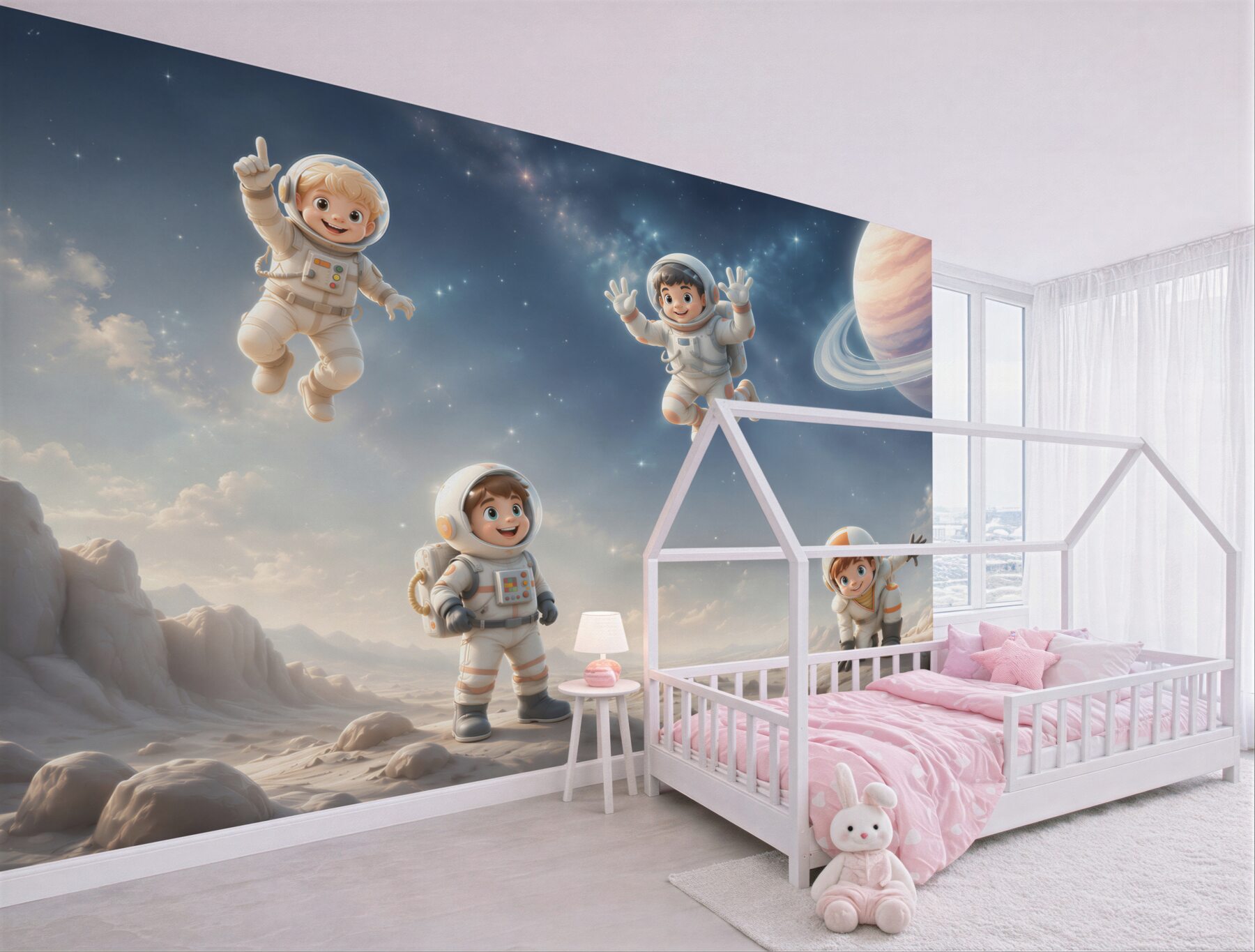Fototapeta Młodzi astronauci studiują nową planetę?v2345