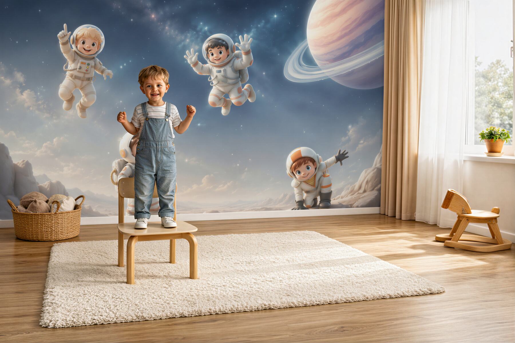 Fototapeta Młodzi astronauci studiują nową planetę?v2345