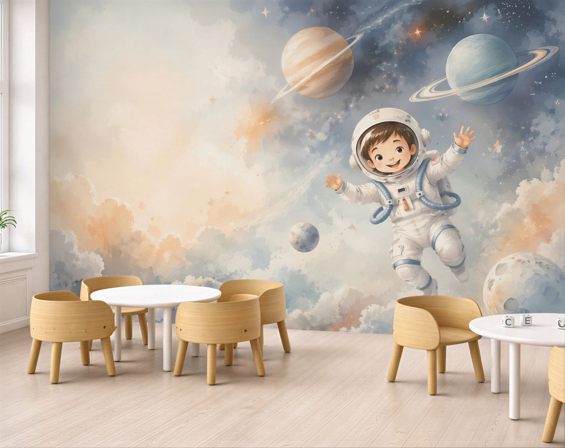 Fototapeta Zadowolony chłopiec astronauty?v2345