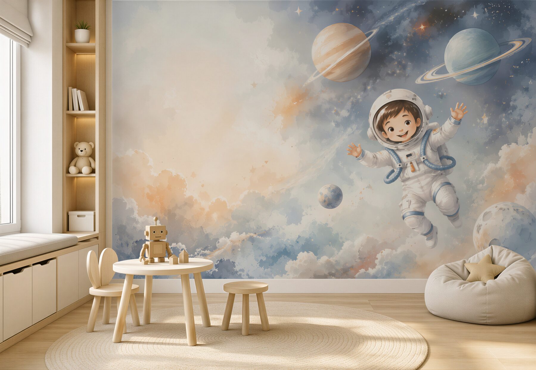 Fototapeta Zadowolony chłopiec astronauty?v2345