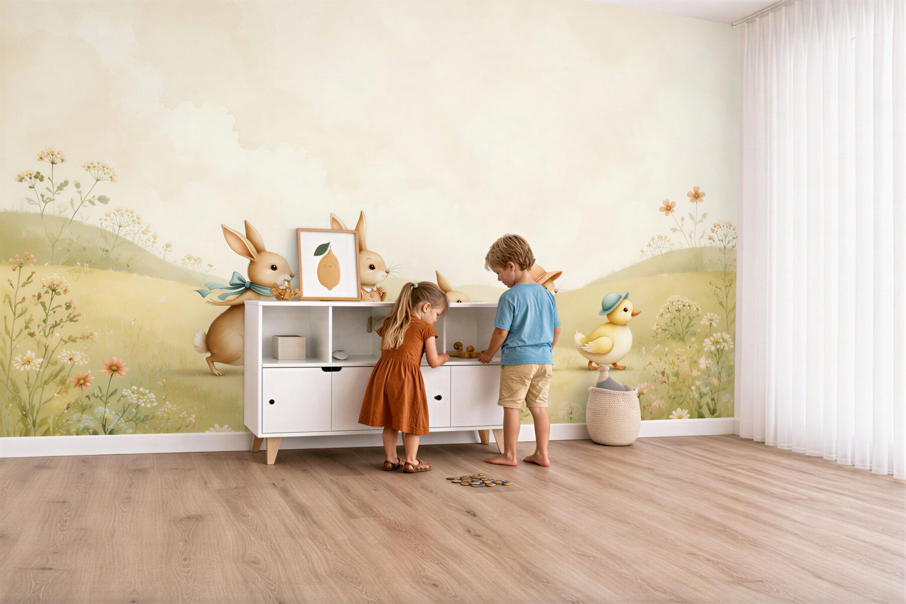 Fototapeta Bunny Family and Duck?v2345
