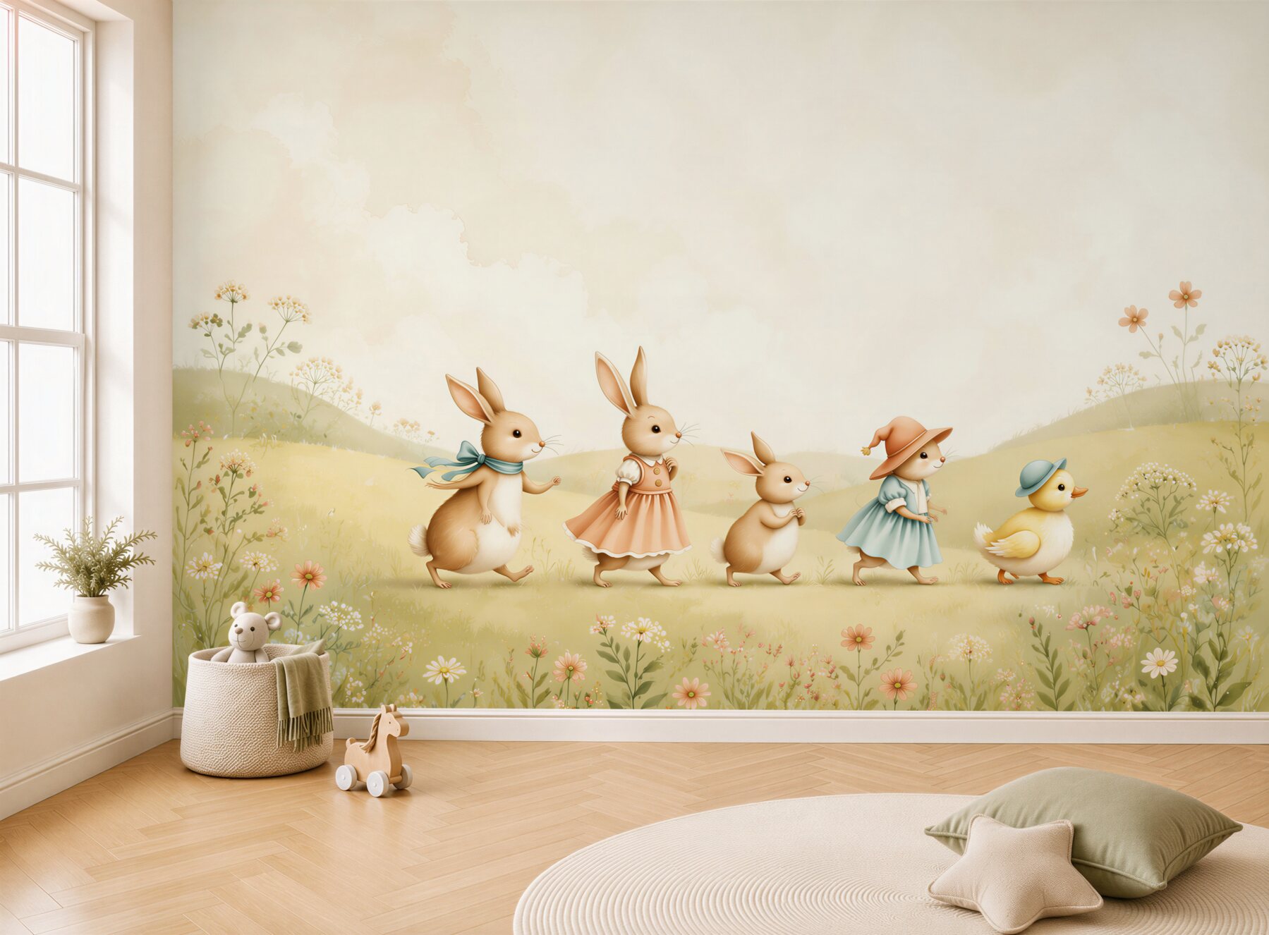 Fototapeta Bunny Family and Duck?v2345