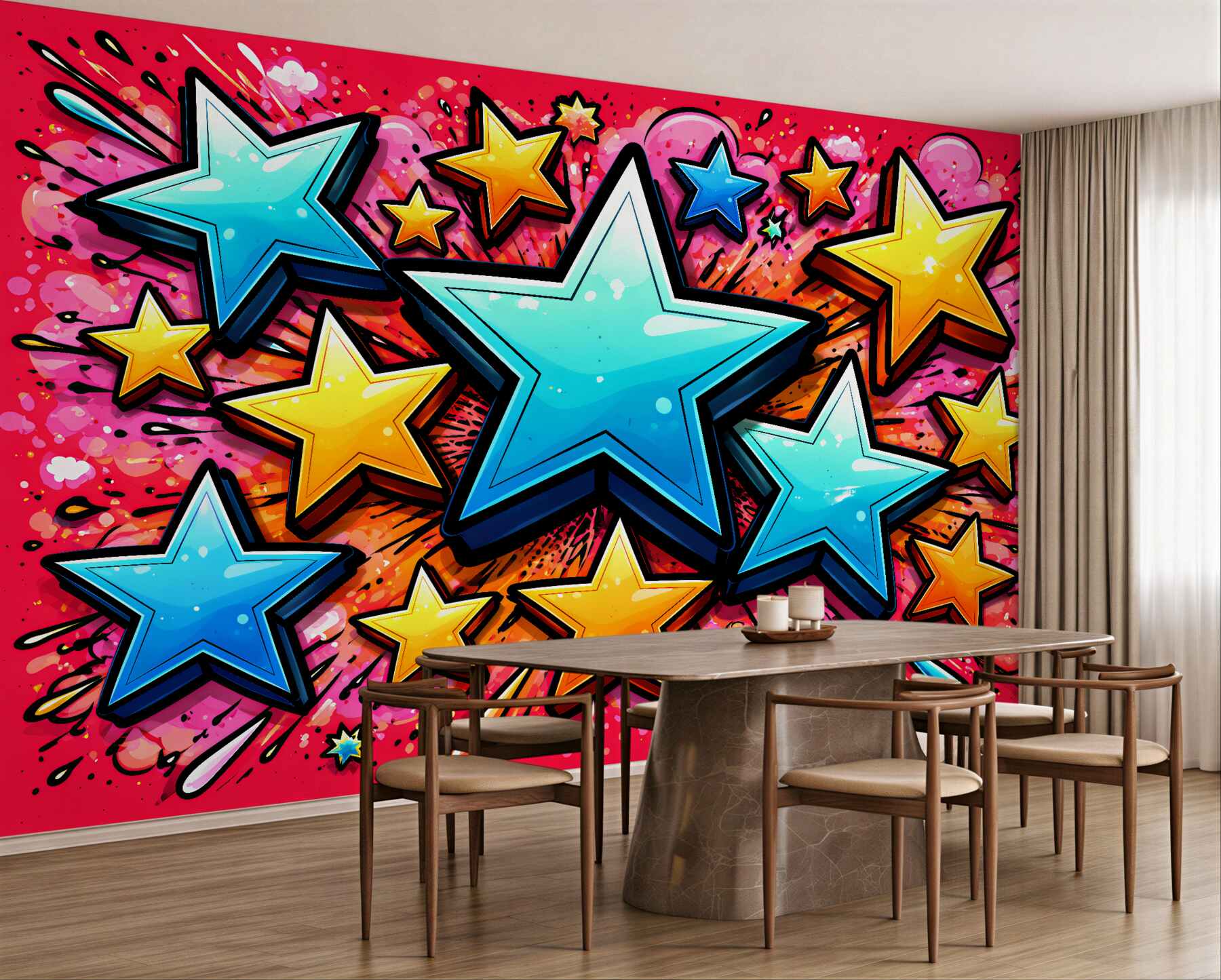 Fototapeta kolorowe gwiazdy pop-art?v2345