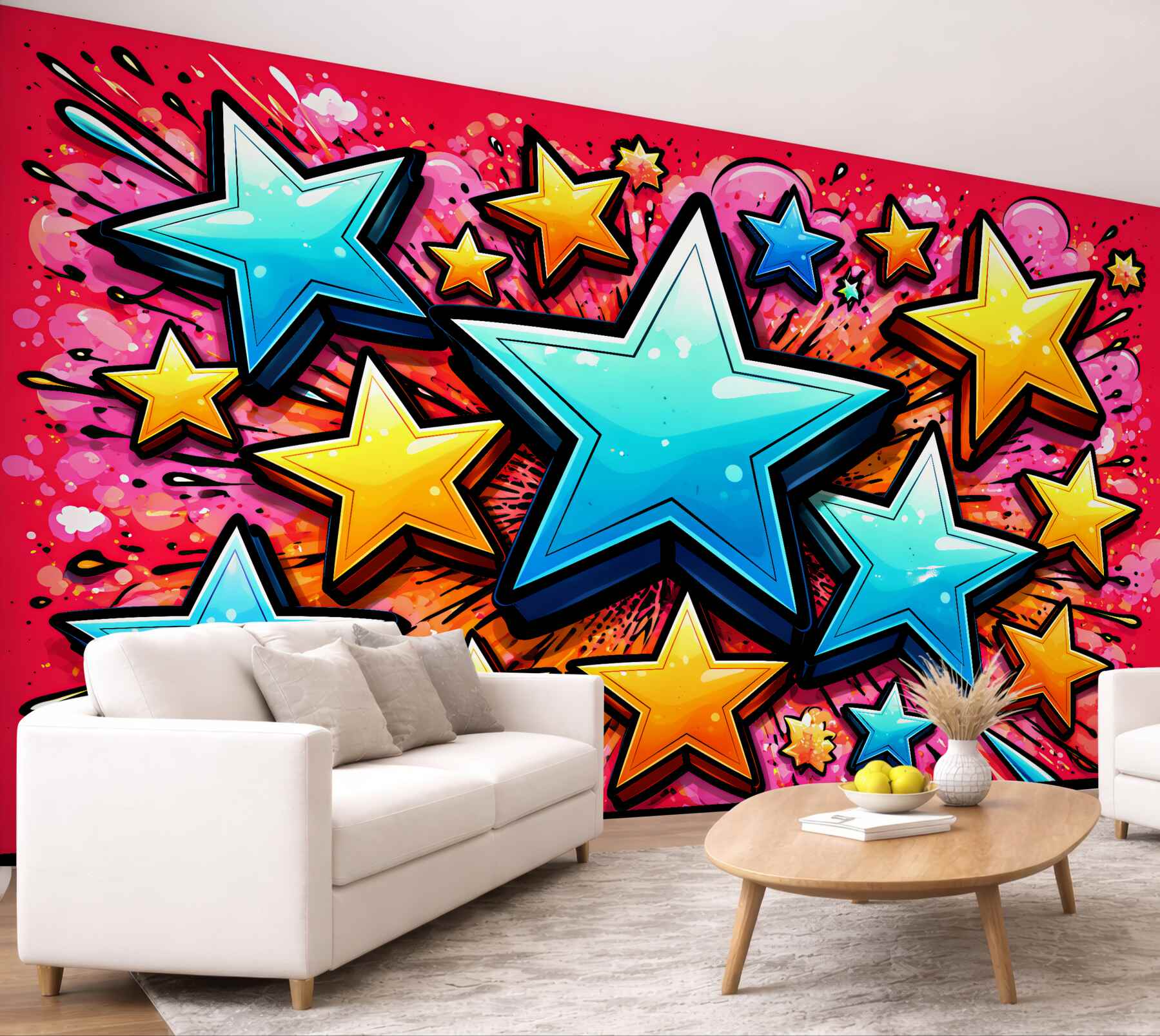 Fototapeta kolorowe gwiazdy pop-art?v2345