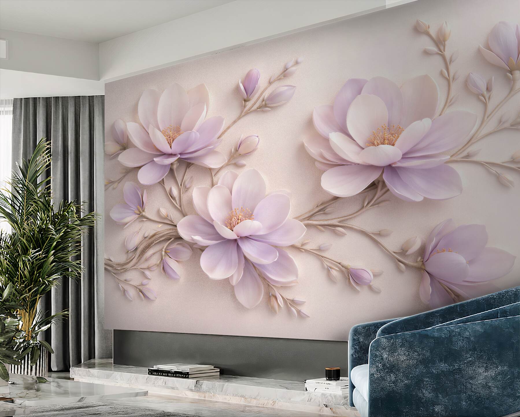 Fototapeta lawendowa magnolia w eleganckim rozkwicie?v2345