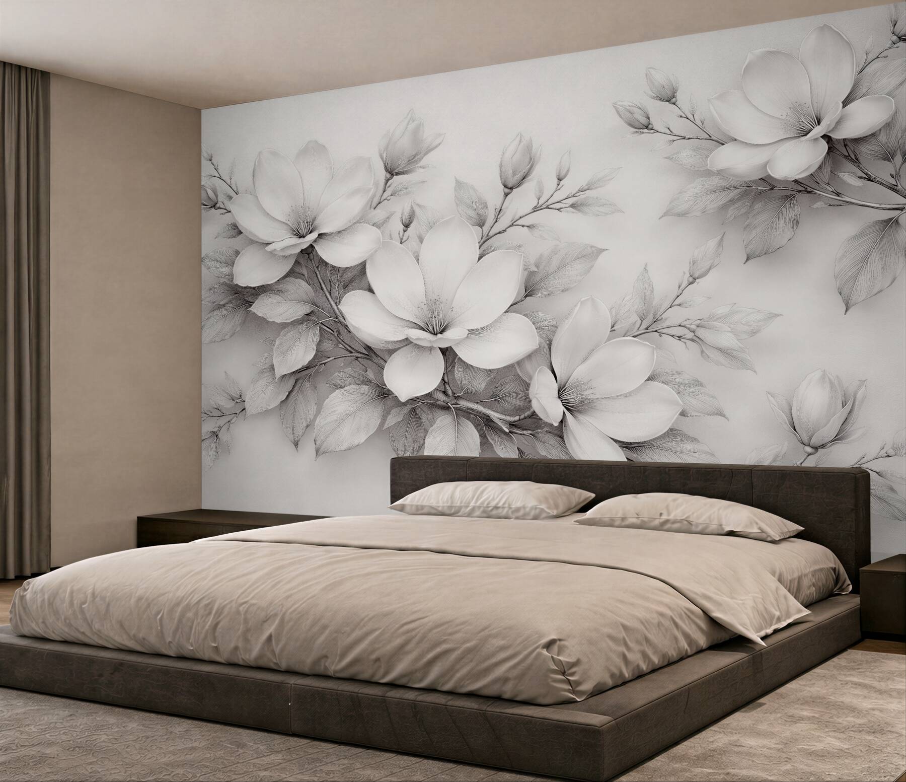 Fototapeta delikatne magnolie w szarości?v2345