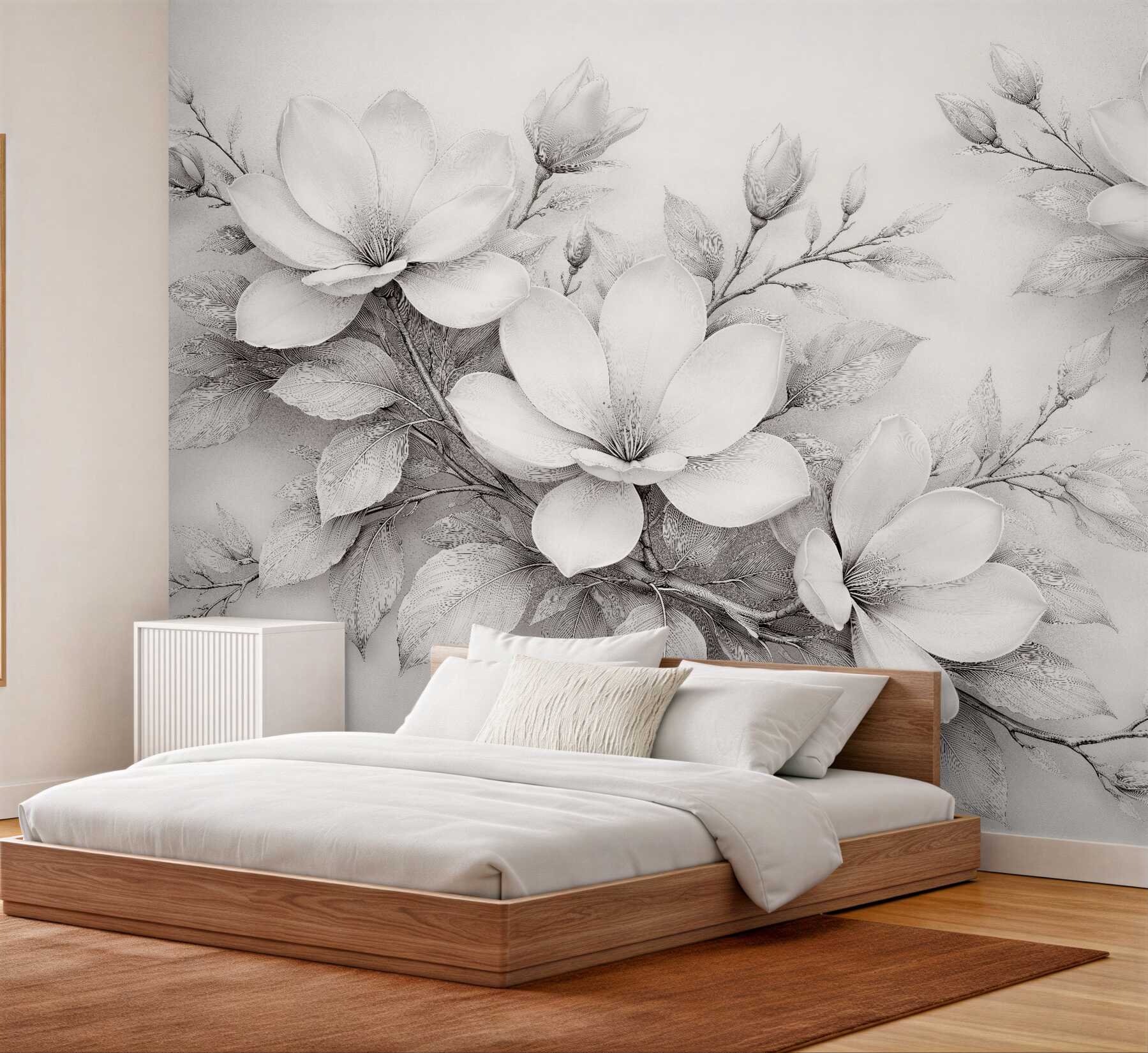 Fototapeta delikatne magnolie w szarości?v2345