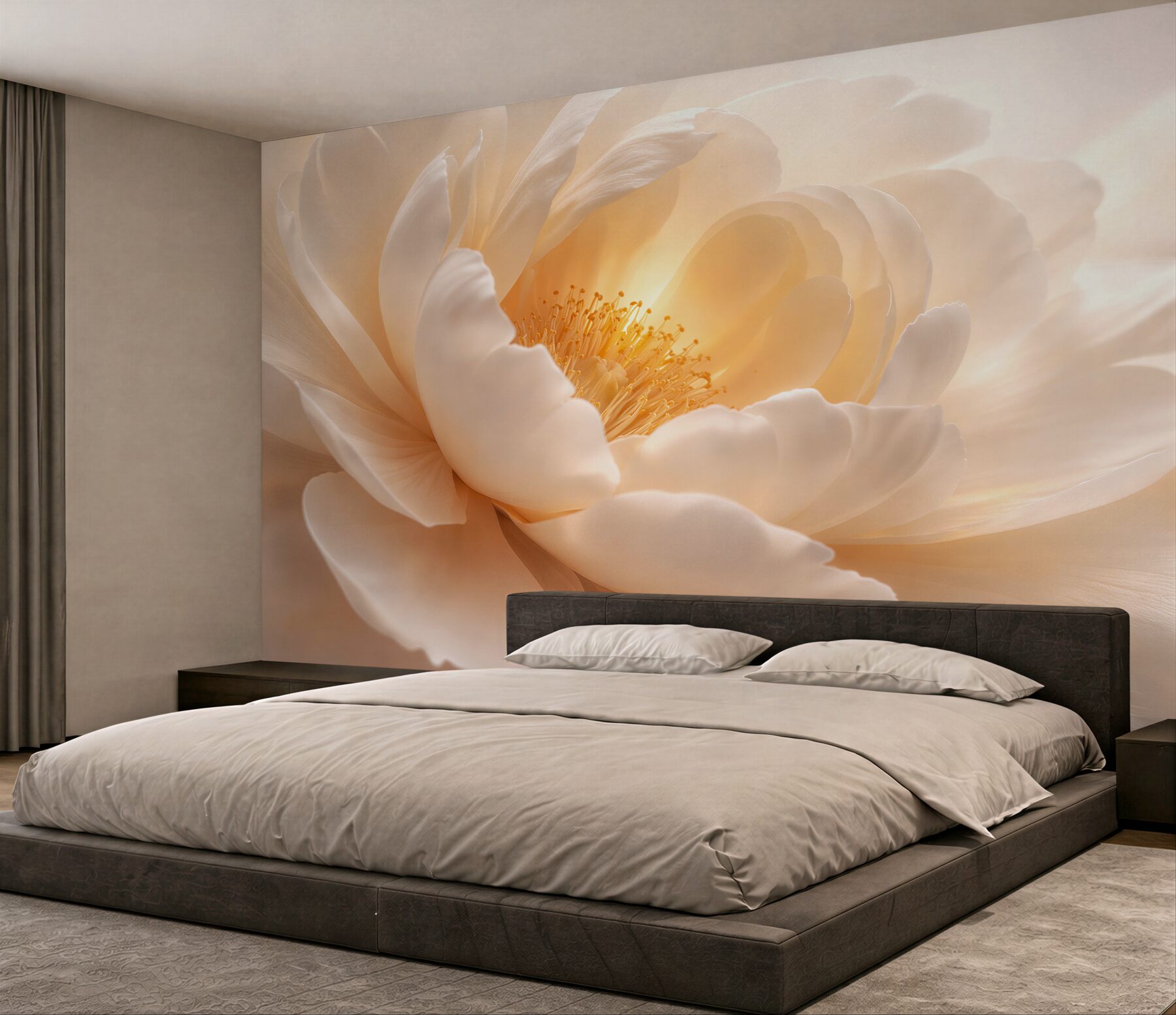 Fototapeta kremowa peonia w Świetle?v2345