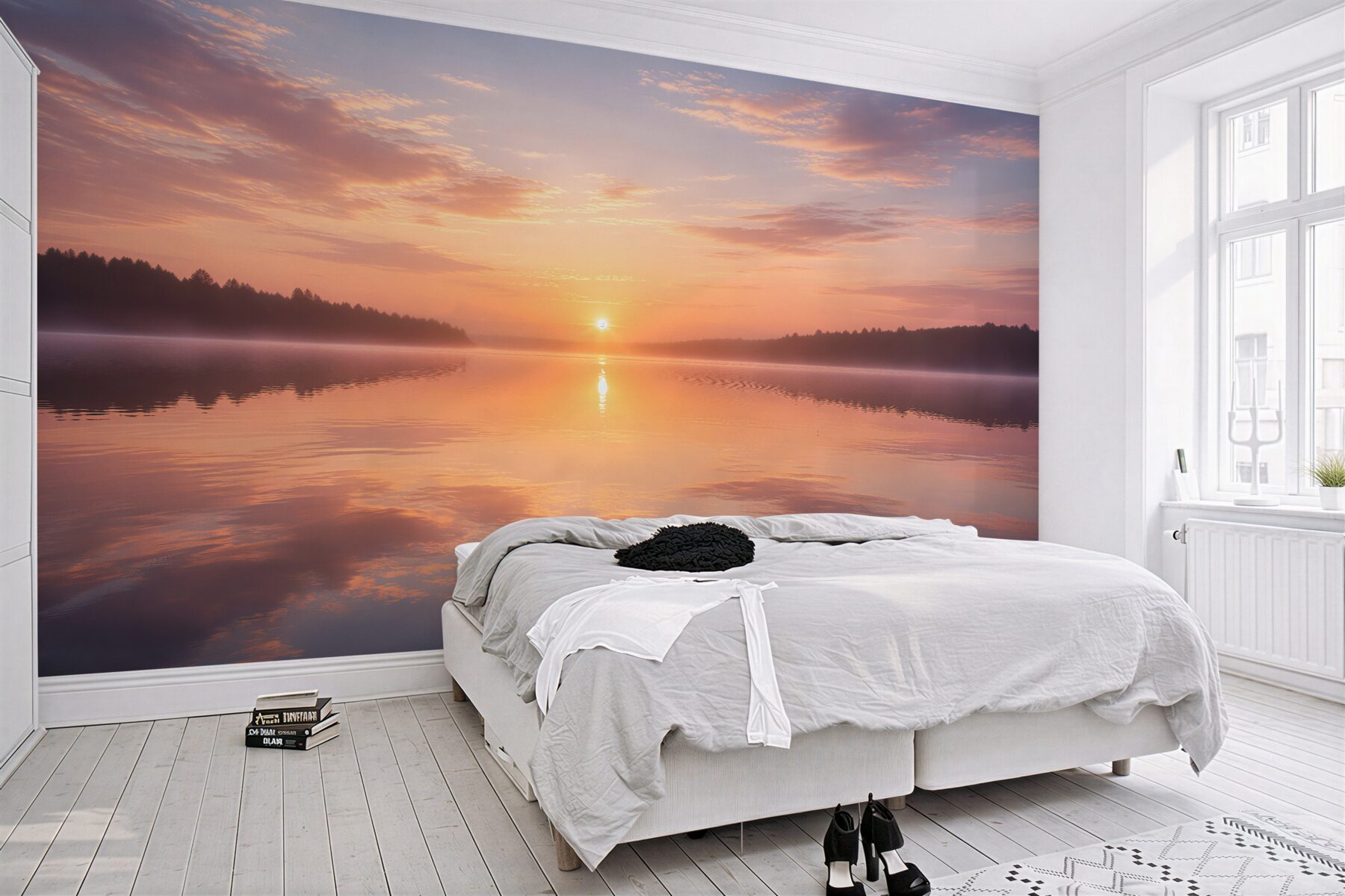 Fototapeta pastelowy wschód słońca nad jeziorem?v2345